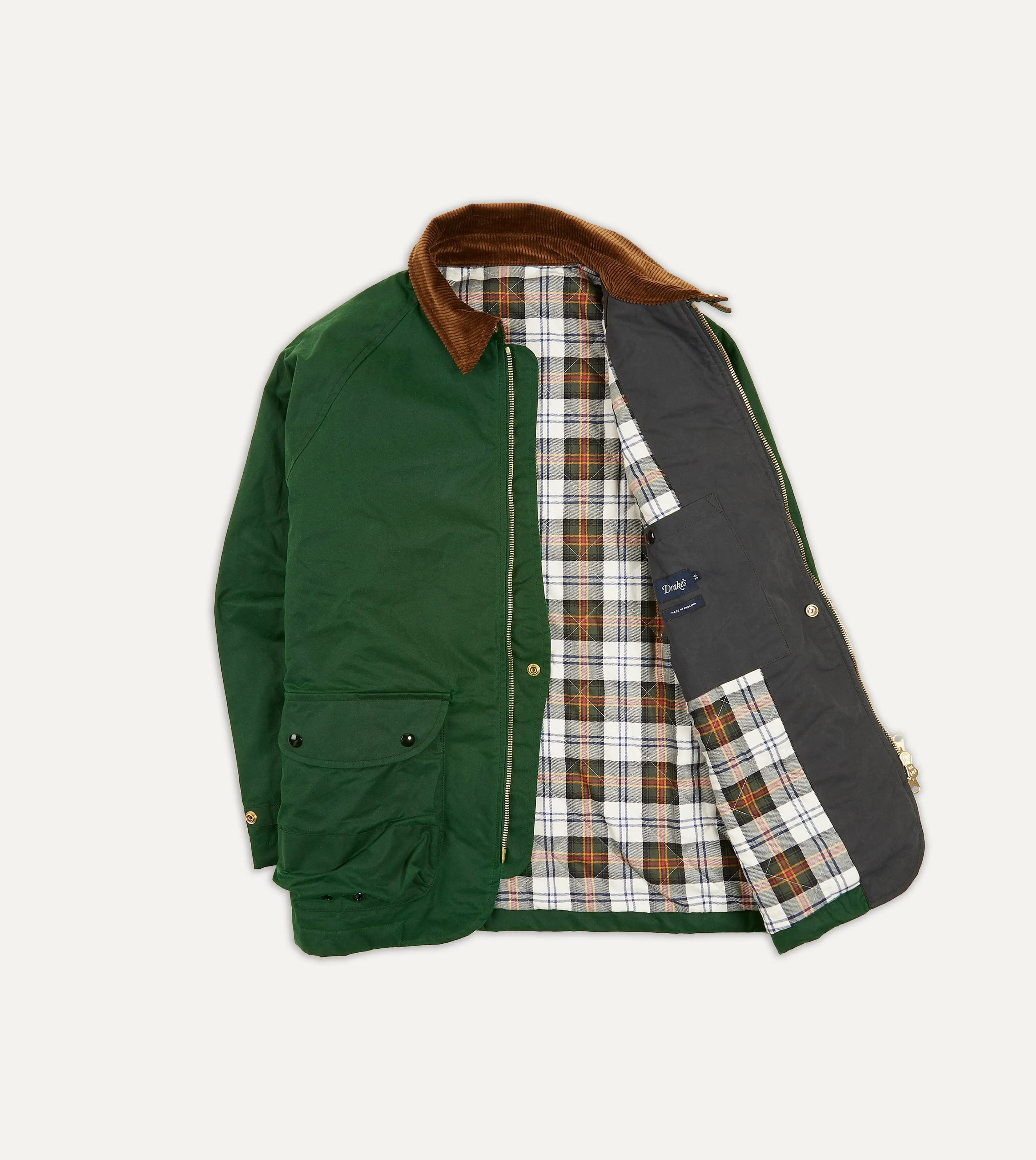 Green Waxed Coverall Jacket sold by Drake's London product image thumbnail 3