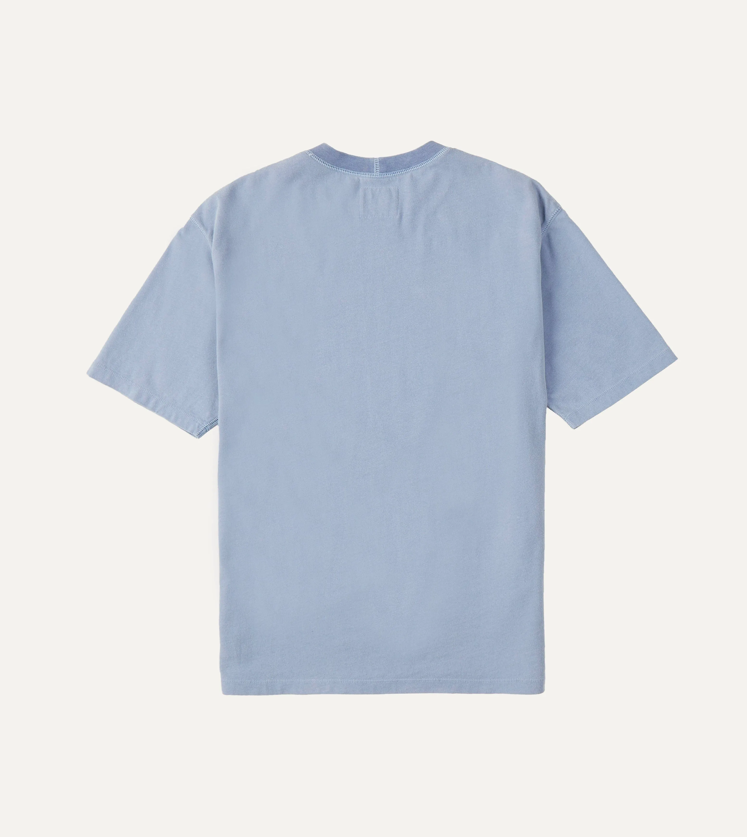 Light Indigo Cotton Crew Neck Hiking T-Shirt sold by Drake's London product image thumbnail 5
