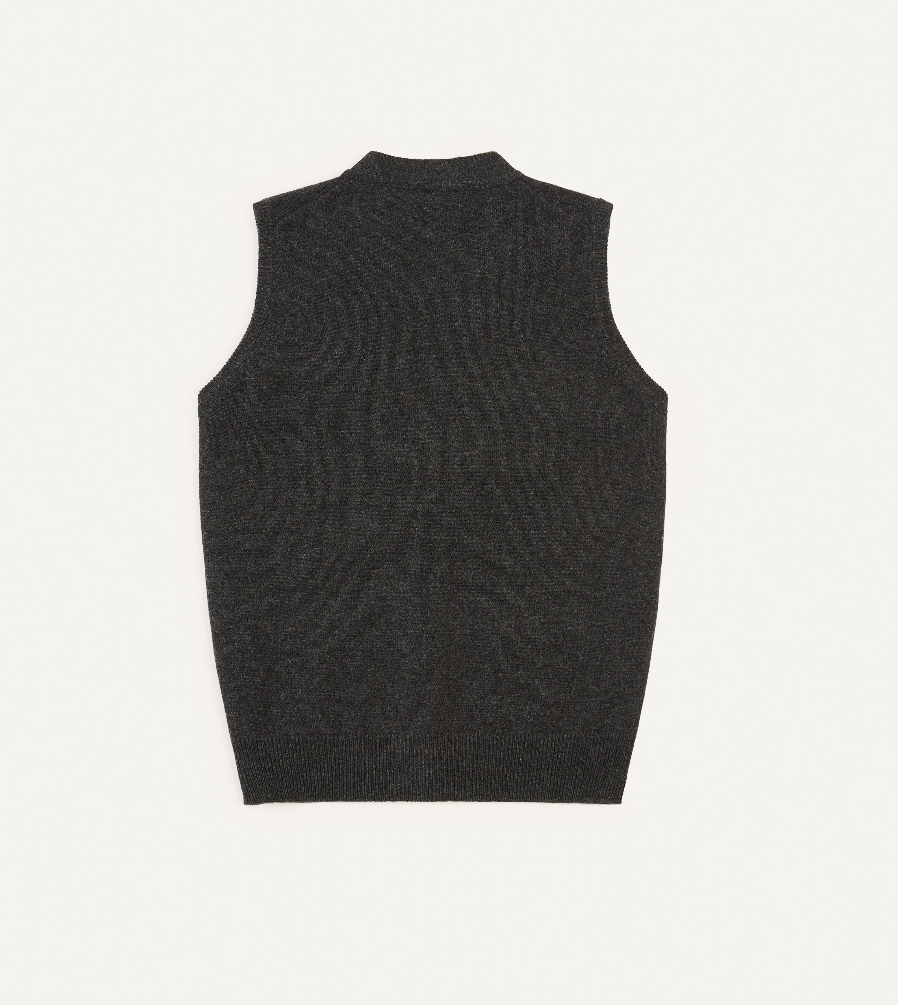 Charcoal Lambswool Sleeveless Cardigan sold by Drake's London product image thumbnail 5