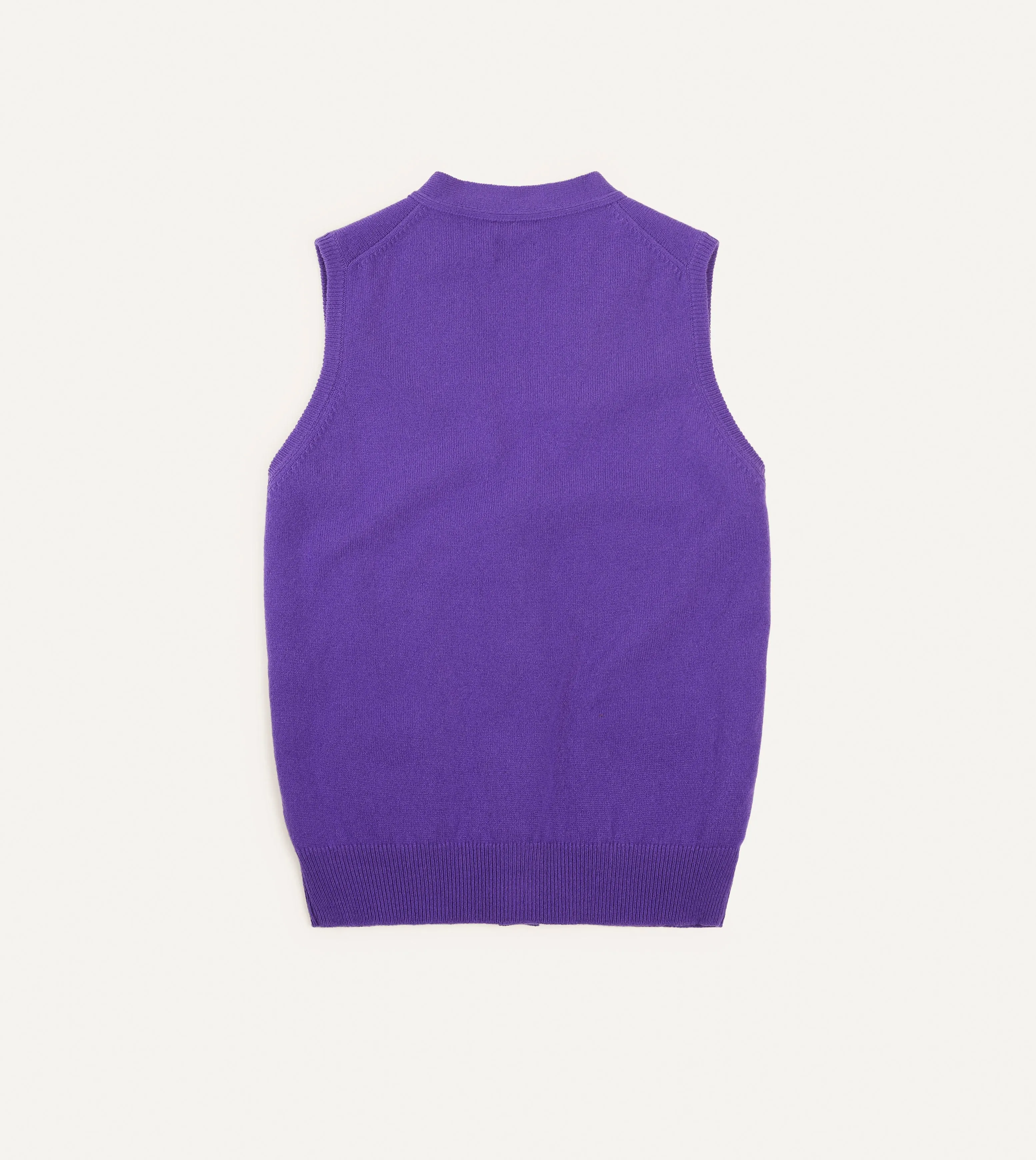 Purple Lambswool Sleeveless Cardigan sold by Drake's London product image thumbnail 5