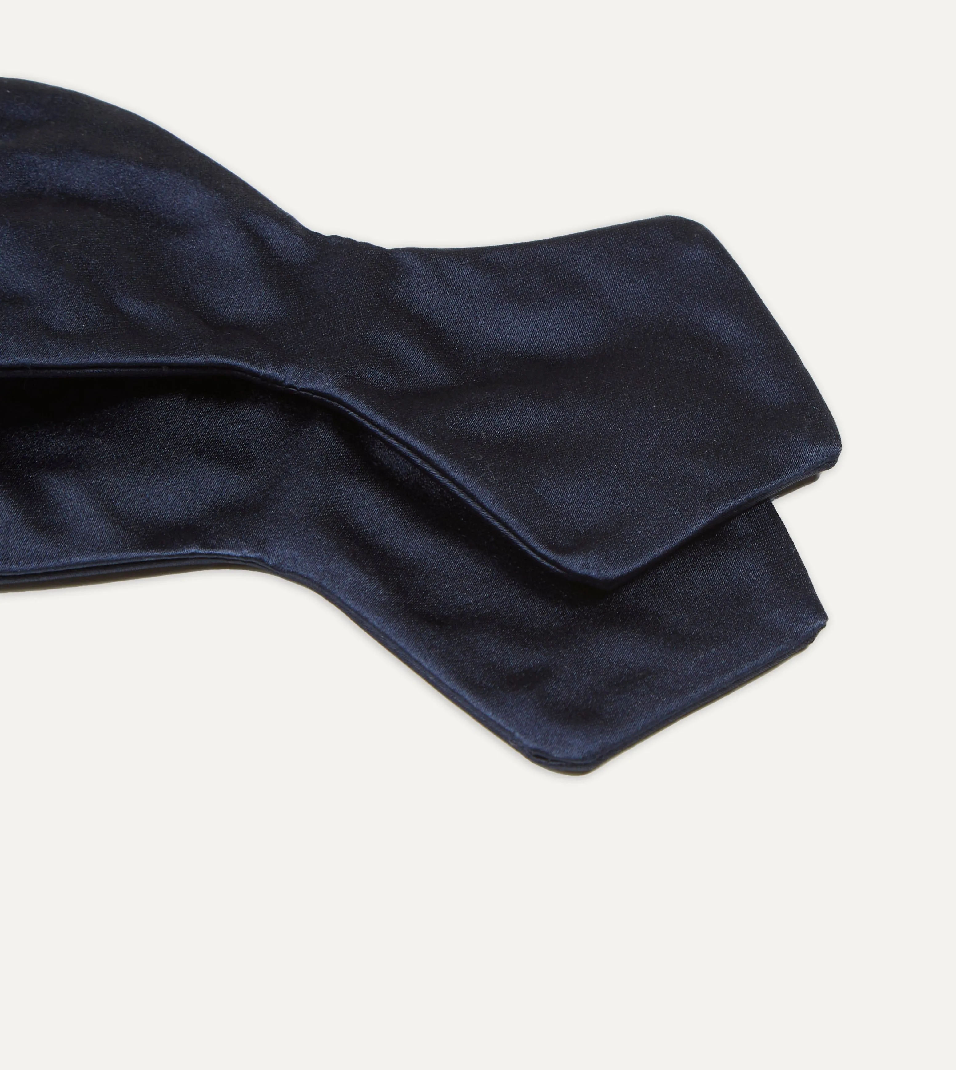 Navy Self-Tie Satin Batwing Bow Tie sold by Drake's London product image thumbnail 2