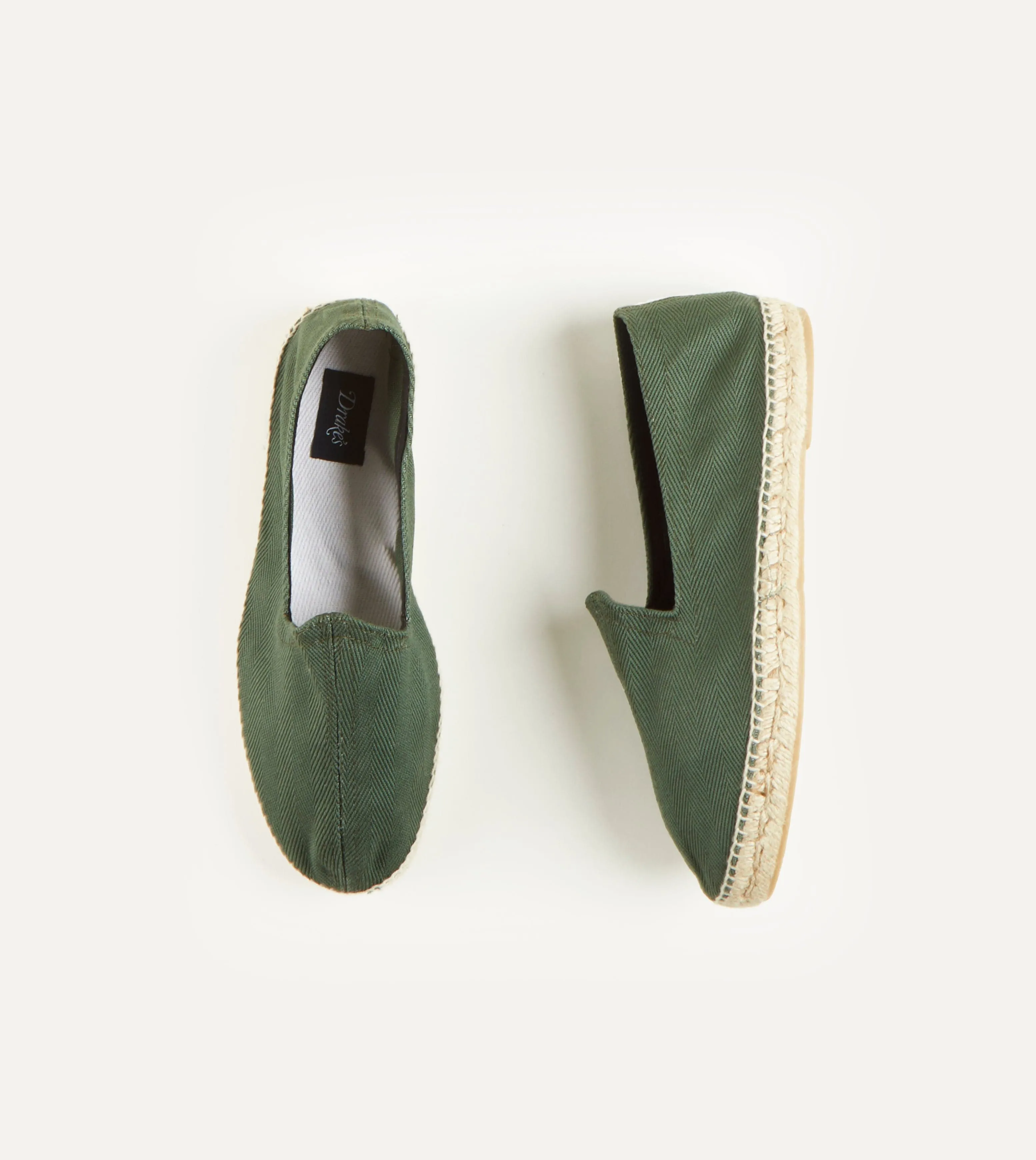 Green Herringbone Cotton Espadrilles sold by Drake's London product image thumbnail 3