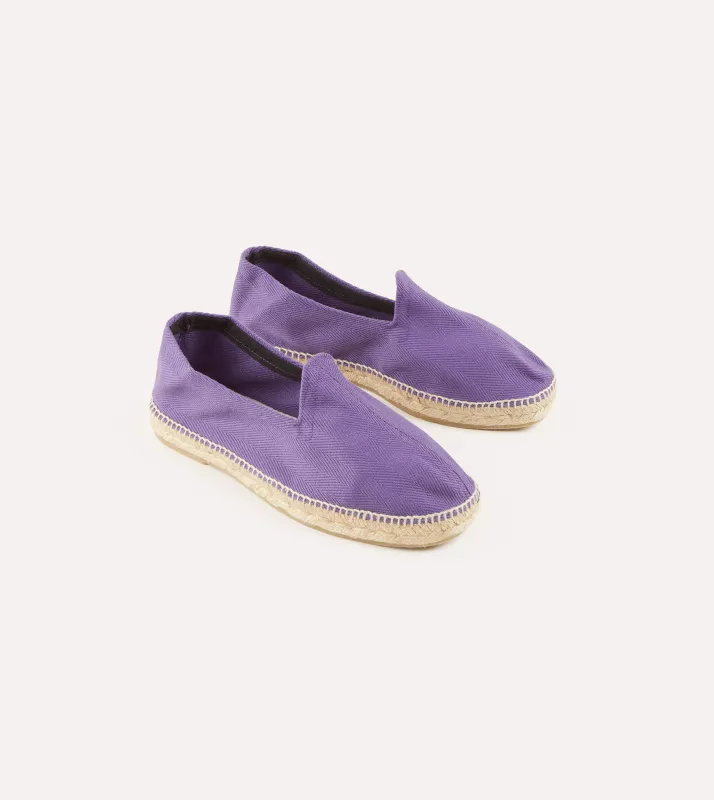 Purple Herringbone Cotton Espadrilles sold by Drake's London