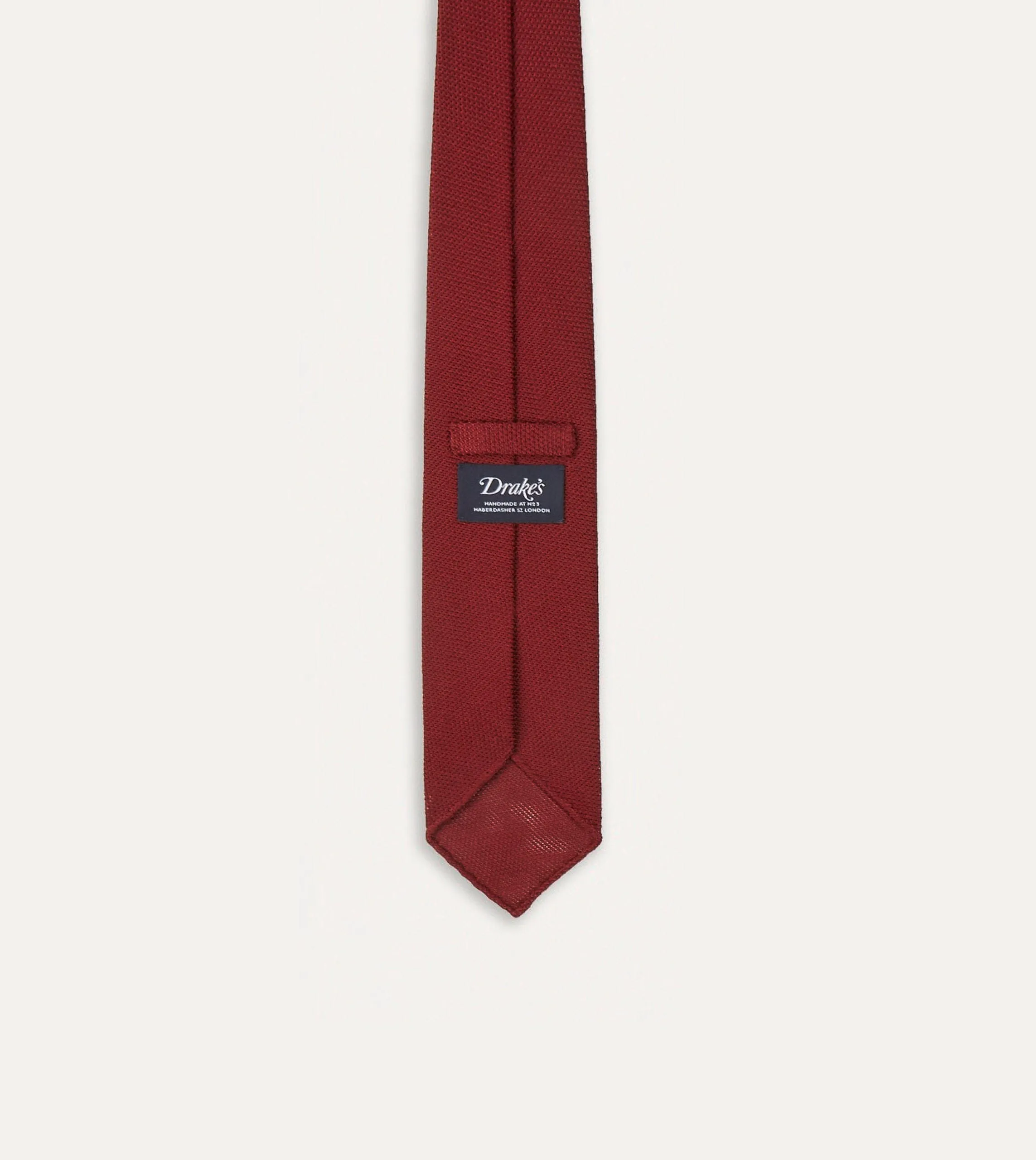 Red Fine Woven Grenadine Silk Hand Rolled Tie sold by Drake's London product image thumbnail 5