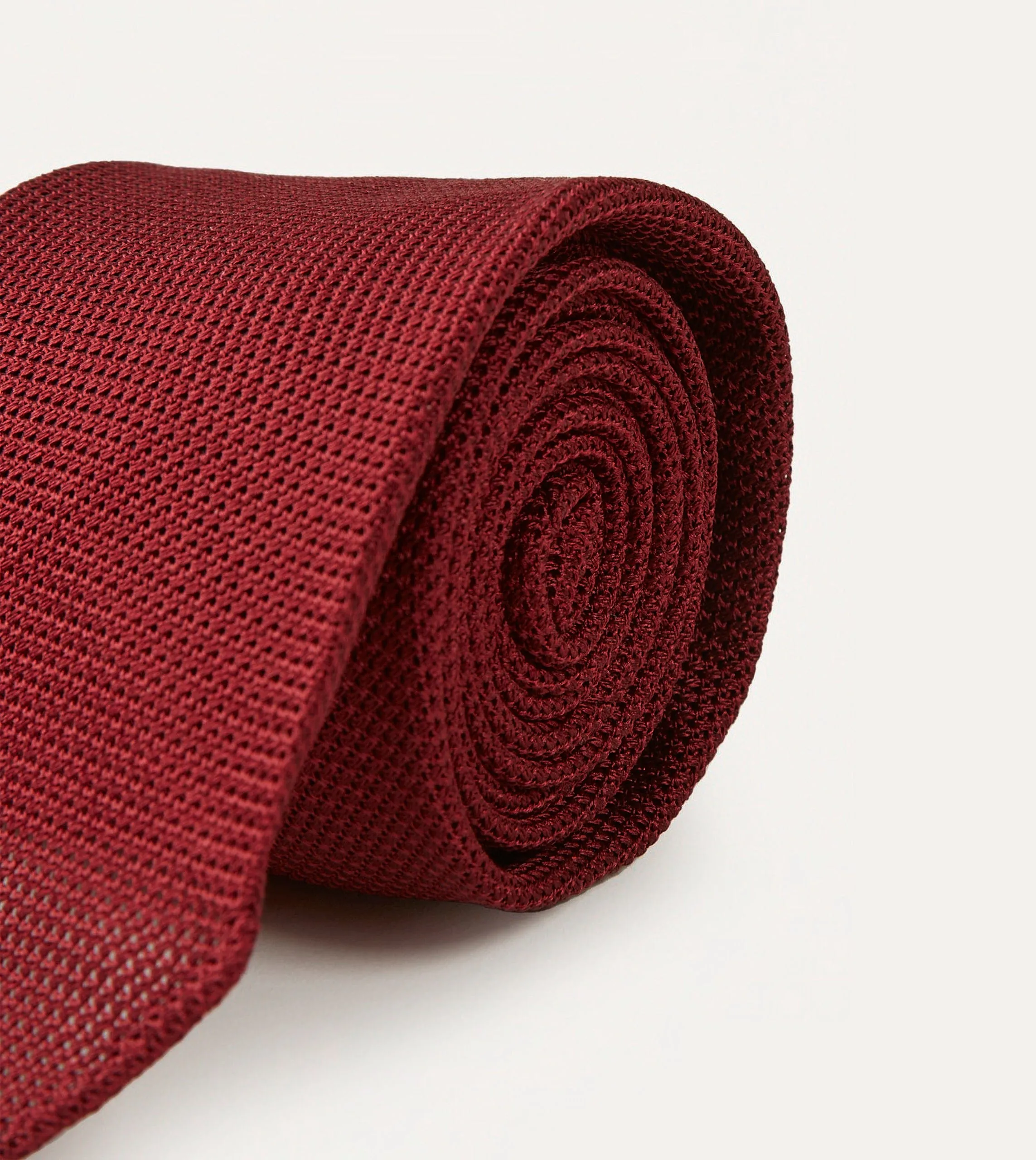Red Fine Woven Grenadine Silk Hand Rolled Tie sold by Drake's London product image thumbnail 3