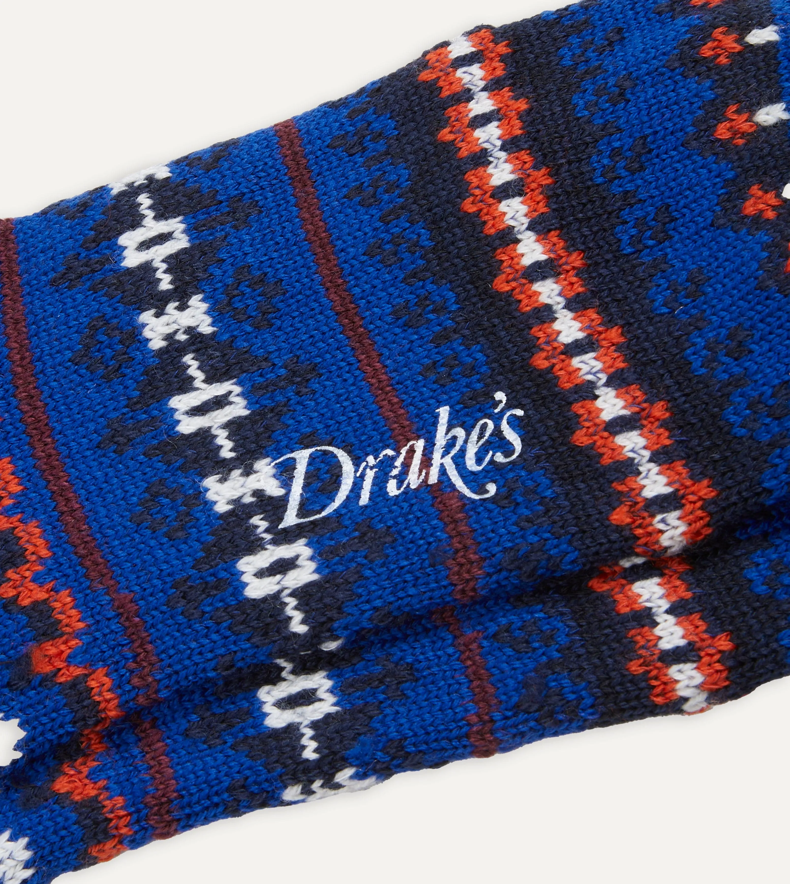 Blue Fair Isle Wool Cotton Socks sold by Drake's London product image thumbnail 2