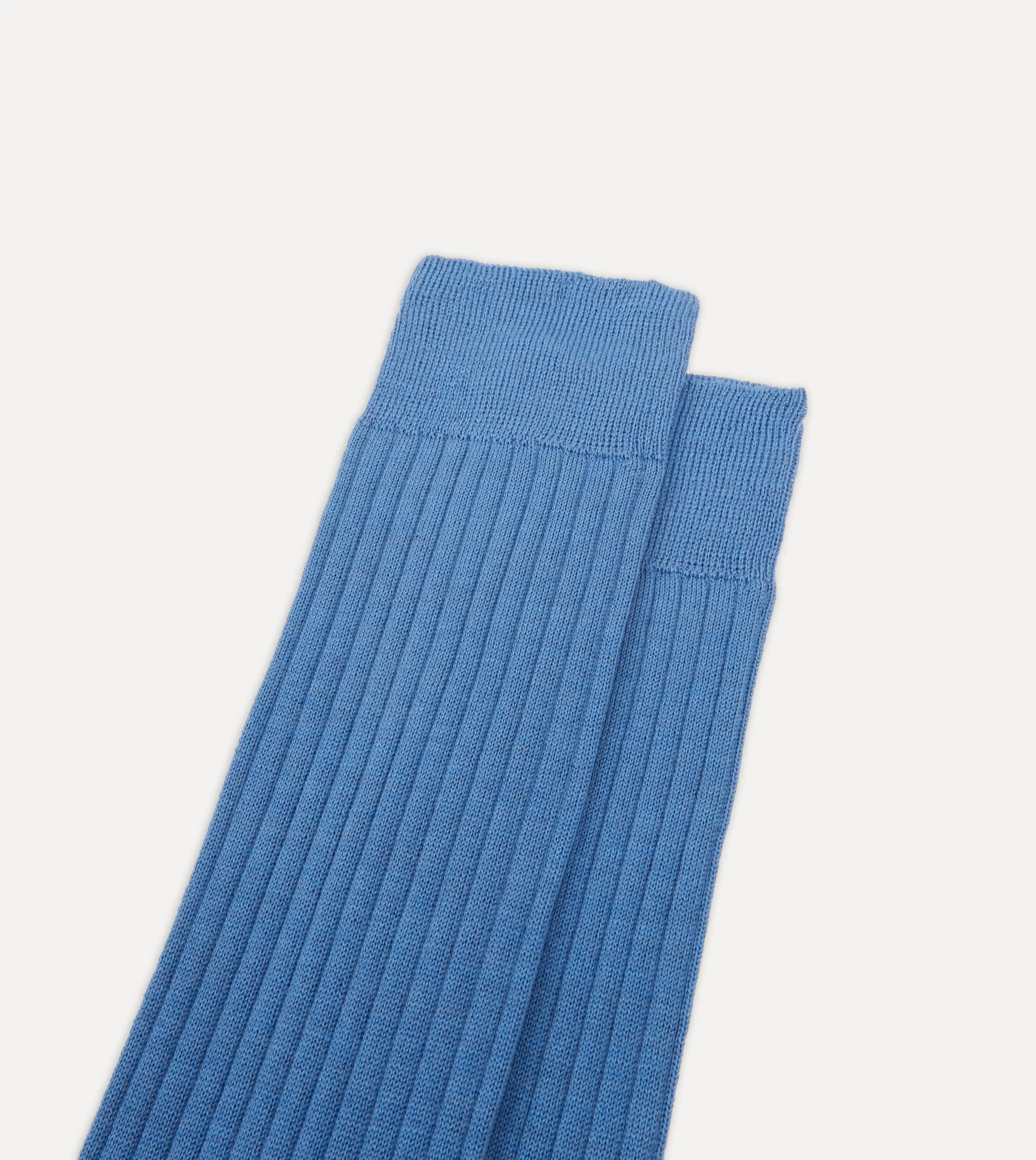 Sky Blue Wool Over-the-Calf Socks sold by Drake's London product image thumbnail 3