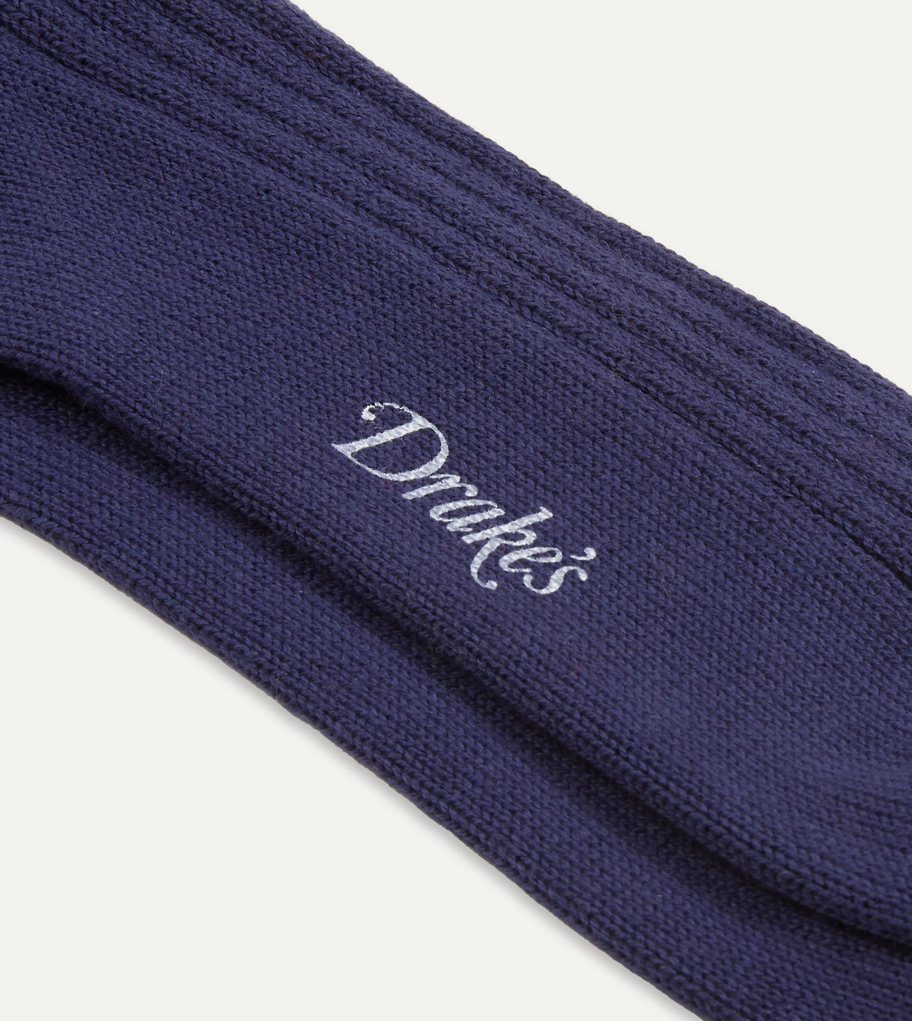 Navy Cotton Sports Socks sold by Drake's London product image thumbnail 2