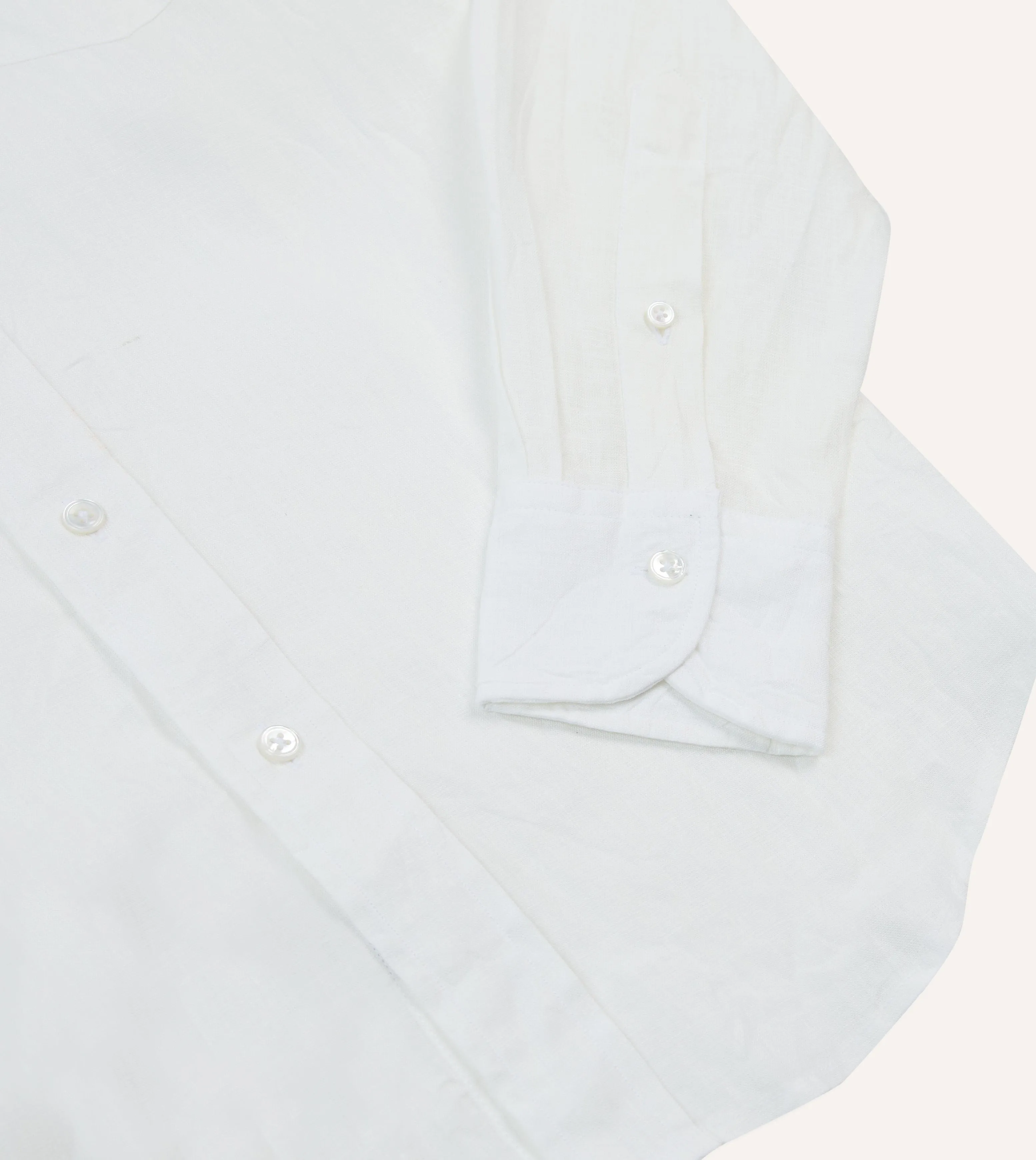 Ecru Linen Spread Collar Shirt sold by Drake's London product image thumbnail 5