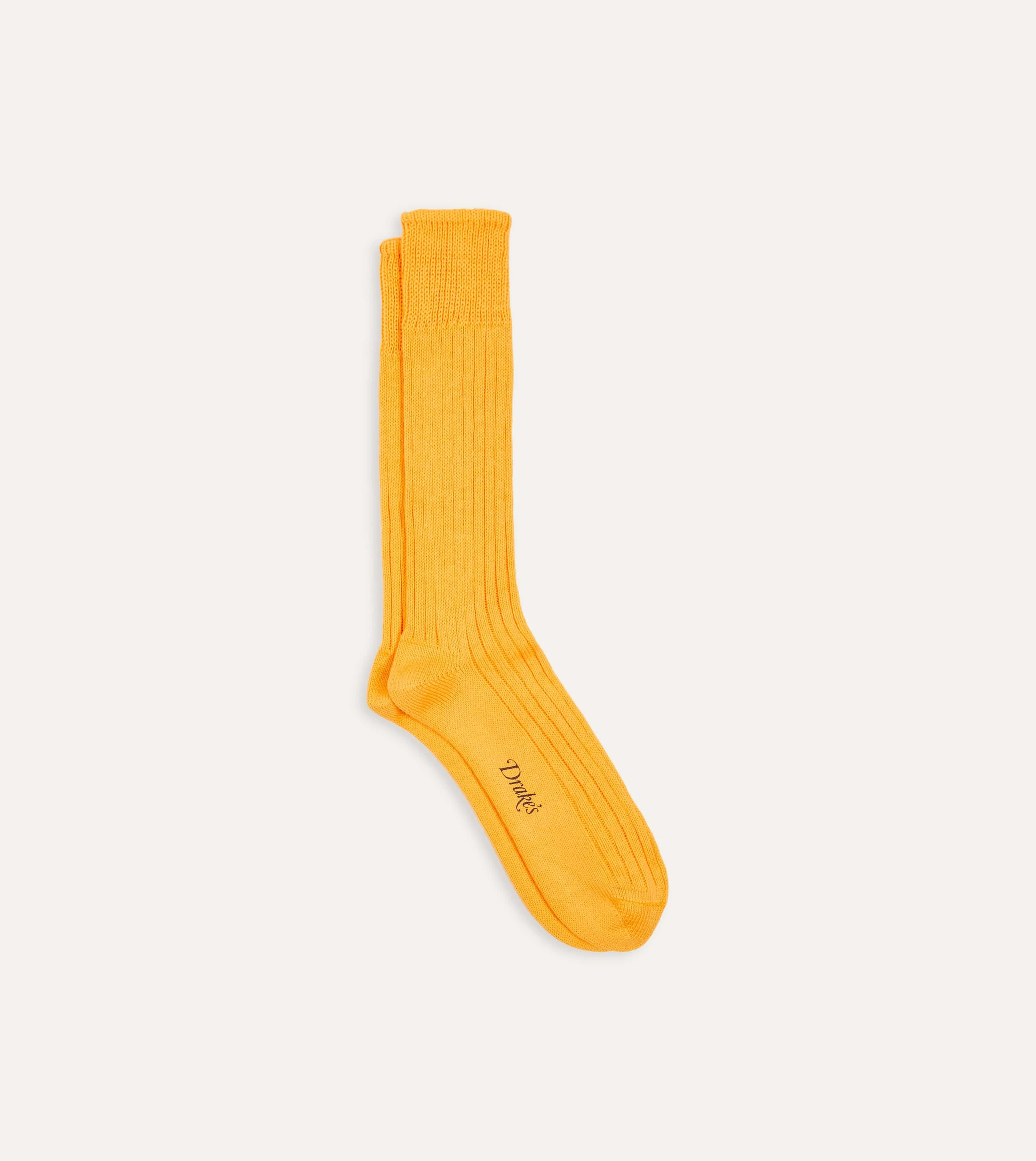 Yellow Cotton Sports Socks sold by Drake's London