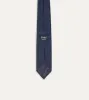Navy Fine Woven Grenadine Silk Hand Rolled Tie sold by Drake's London