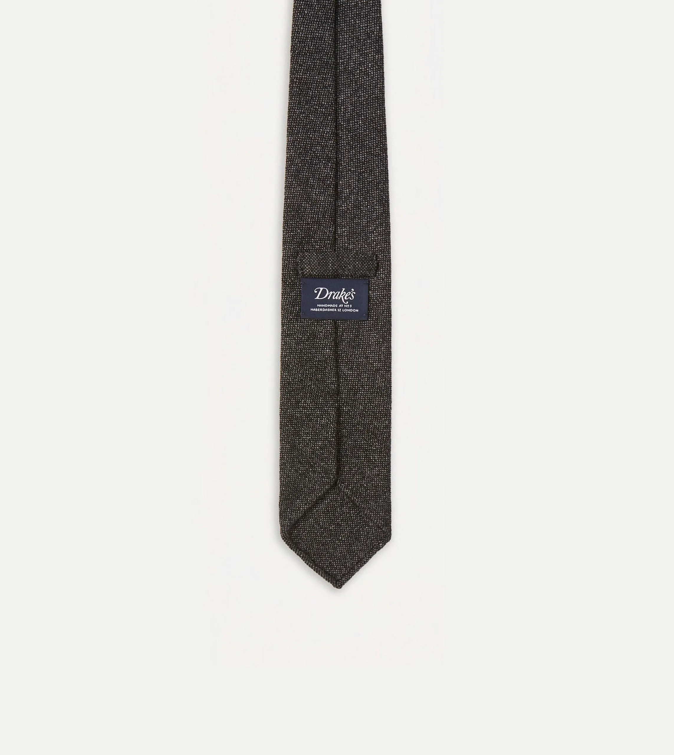 Black Pure Cashmere Solid Hand Rolled Tie sold by Drake's London product image thumbnail 3