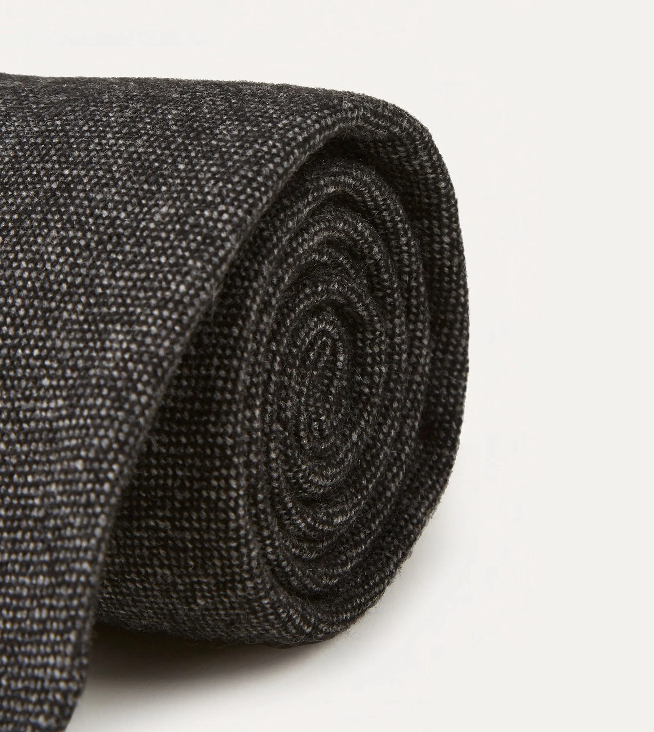 Black Pure Cashmere Solid Hand Rolled Tie sold by Drake's London product image thumbnail 5