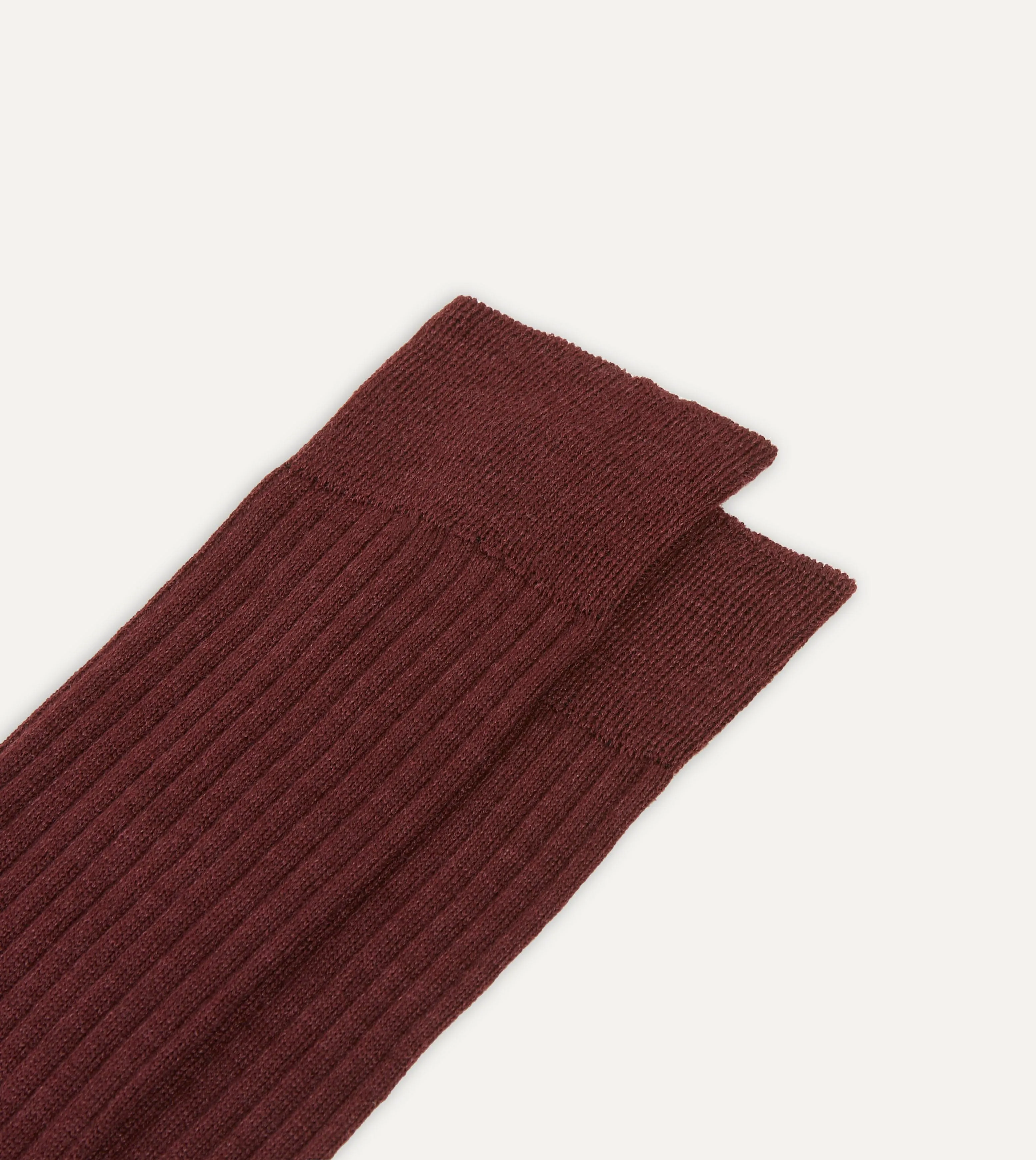 Burgundy Wool Over-The-Calf Socks sold by Drake's London product image thumbnail 4