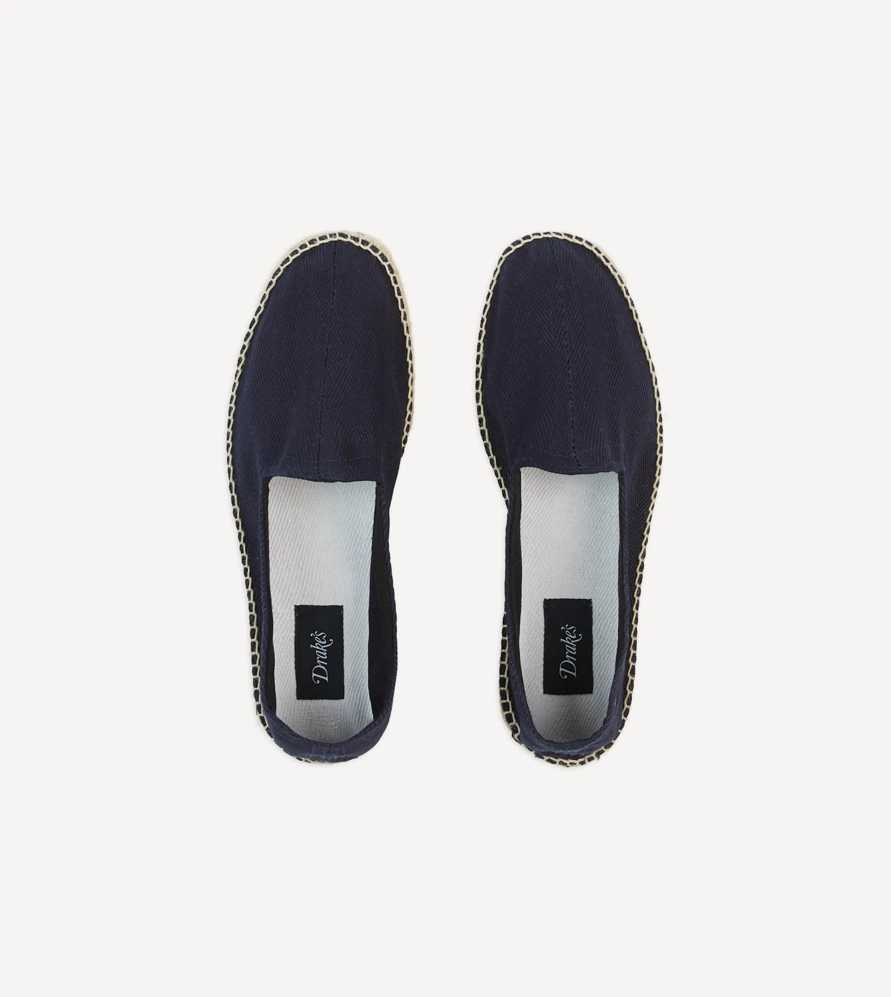 Navy Herringbone Cotton Espadrilles sold by Drake's London product image thumbnail 4