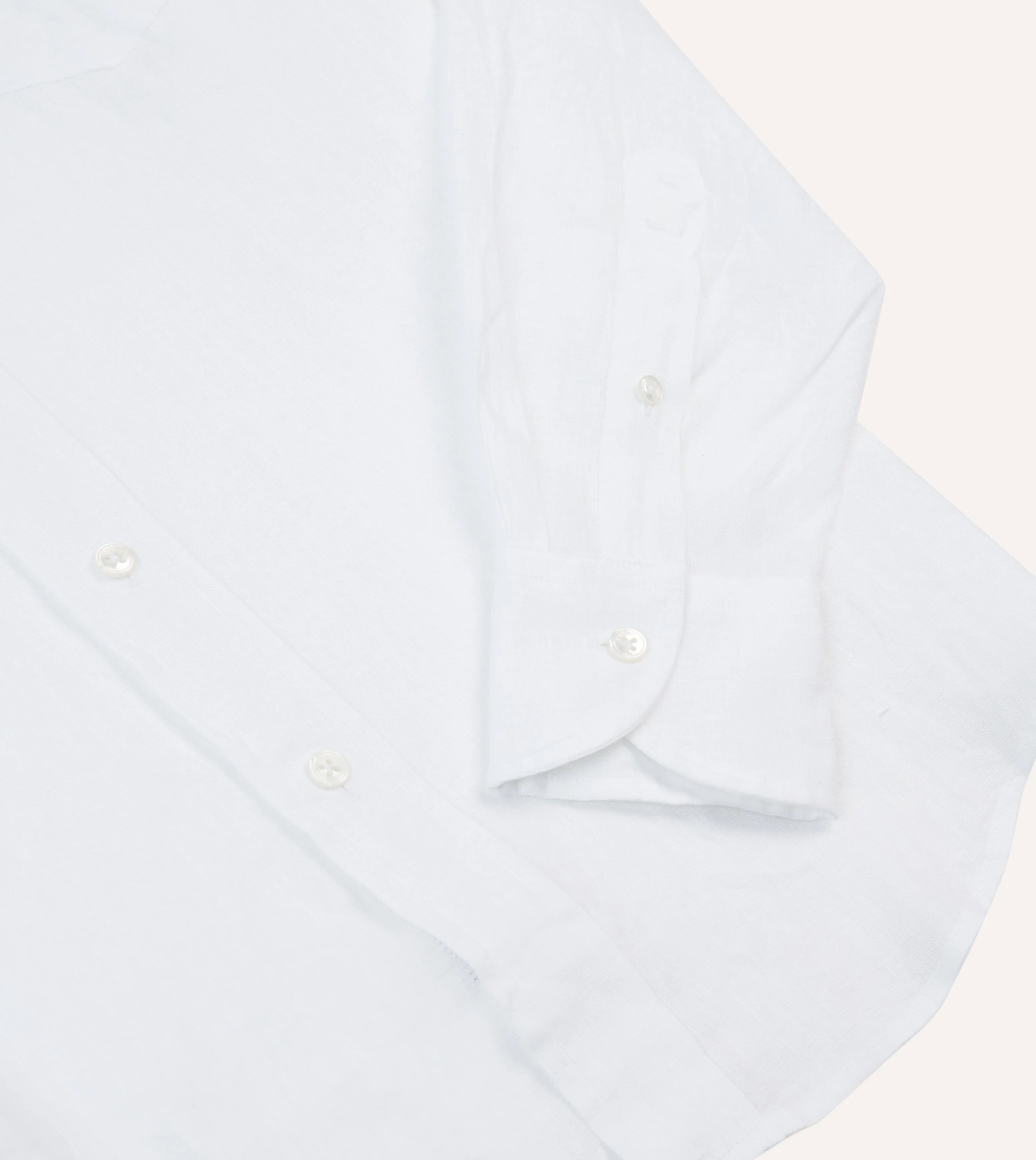 White Linen Spread Collar Shirt sold by Drake's London product image thumbnail 5