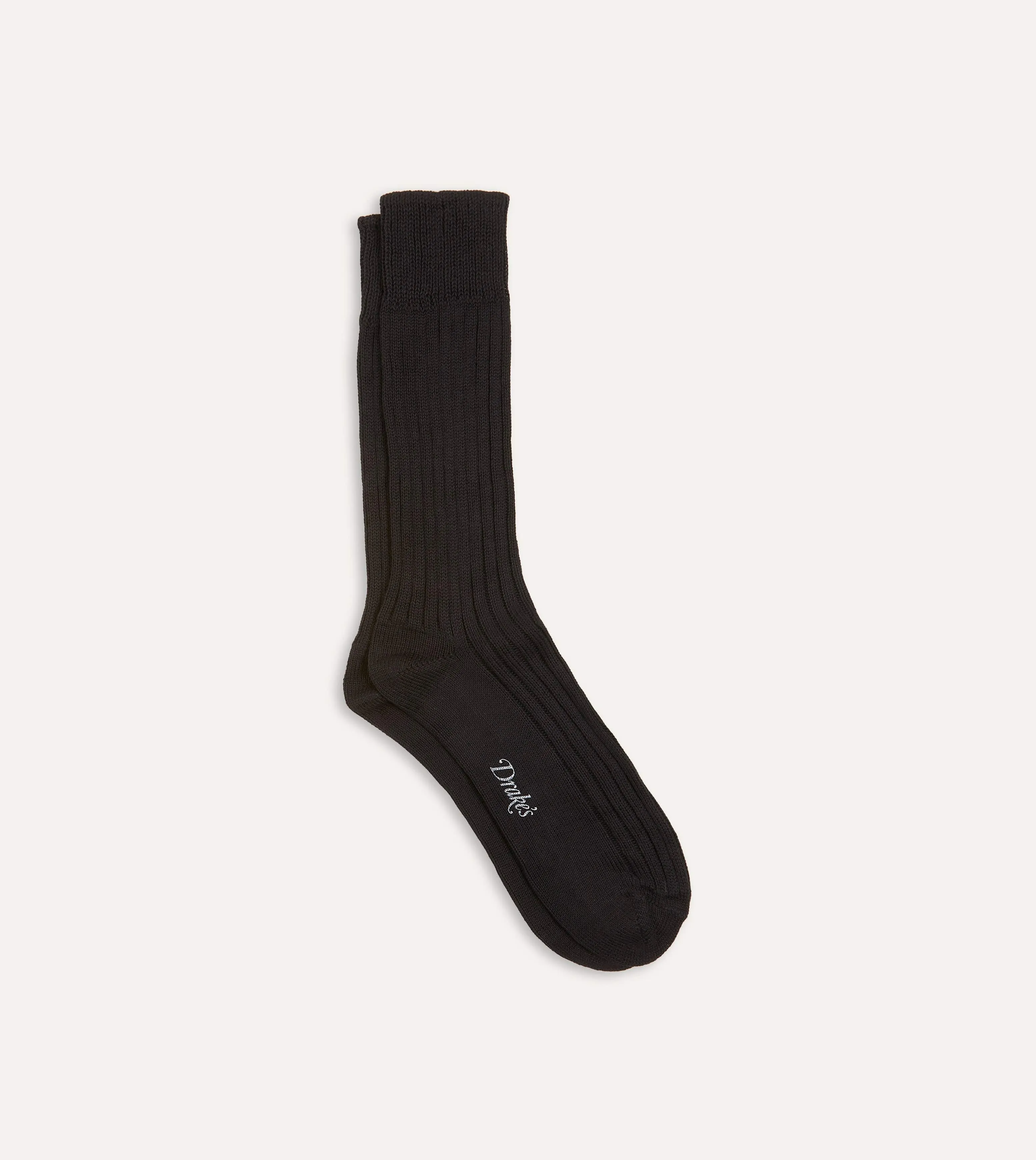 Black Cotton Sports Socks sold by Drake's London