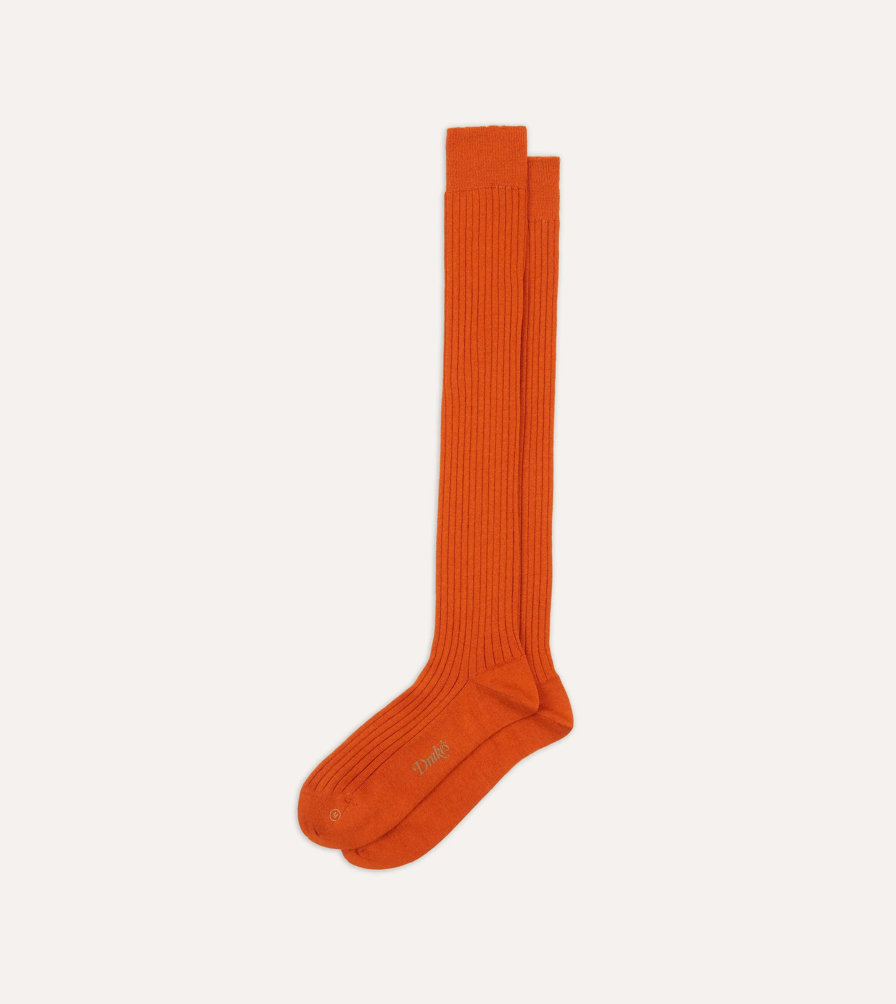 Orange Wool Over-The-Calf Socks sold by Drake's London product image thumbnail 4