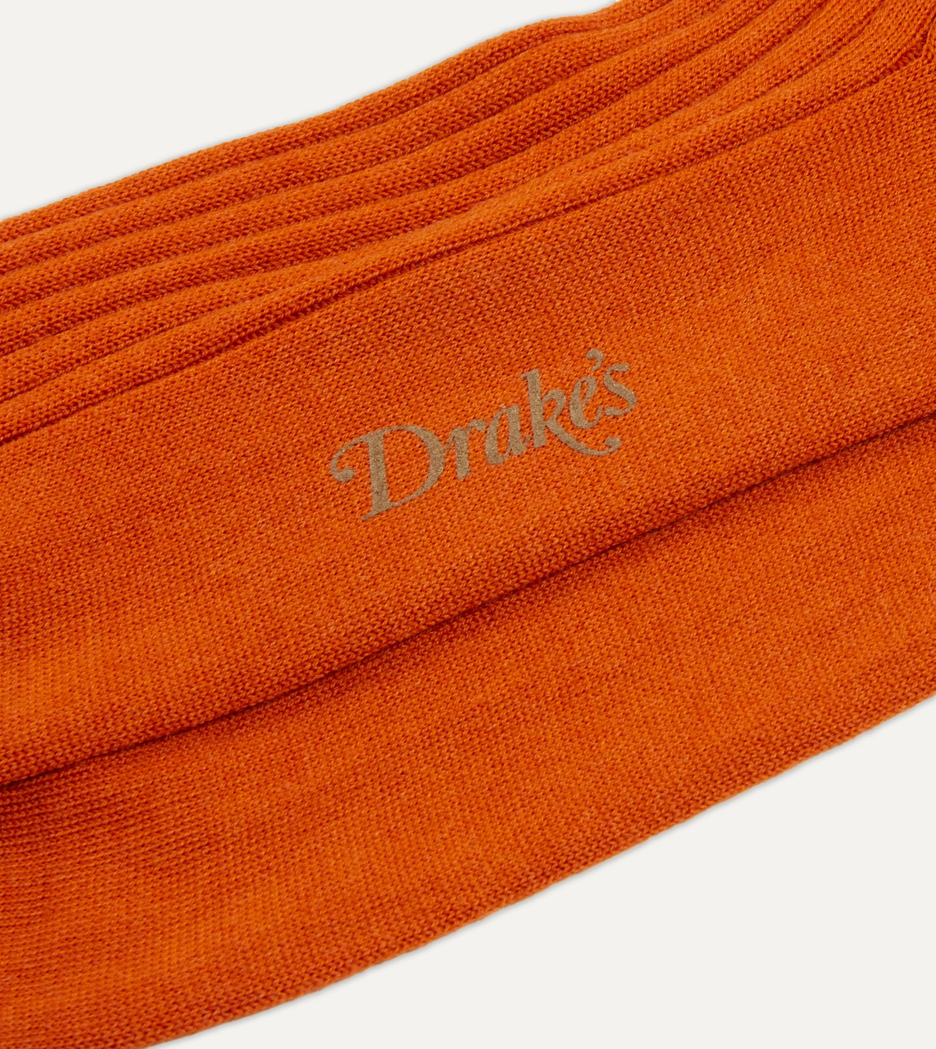 Orange Wool Over-The-Calf Socks sold by Drake's London product image thumbnail 2