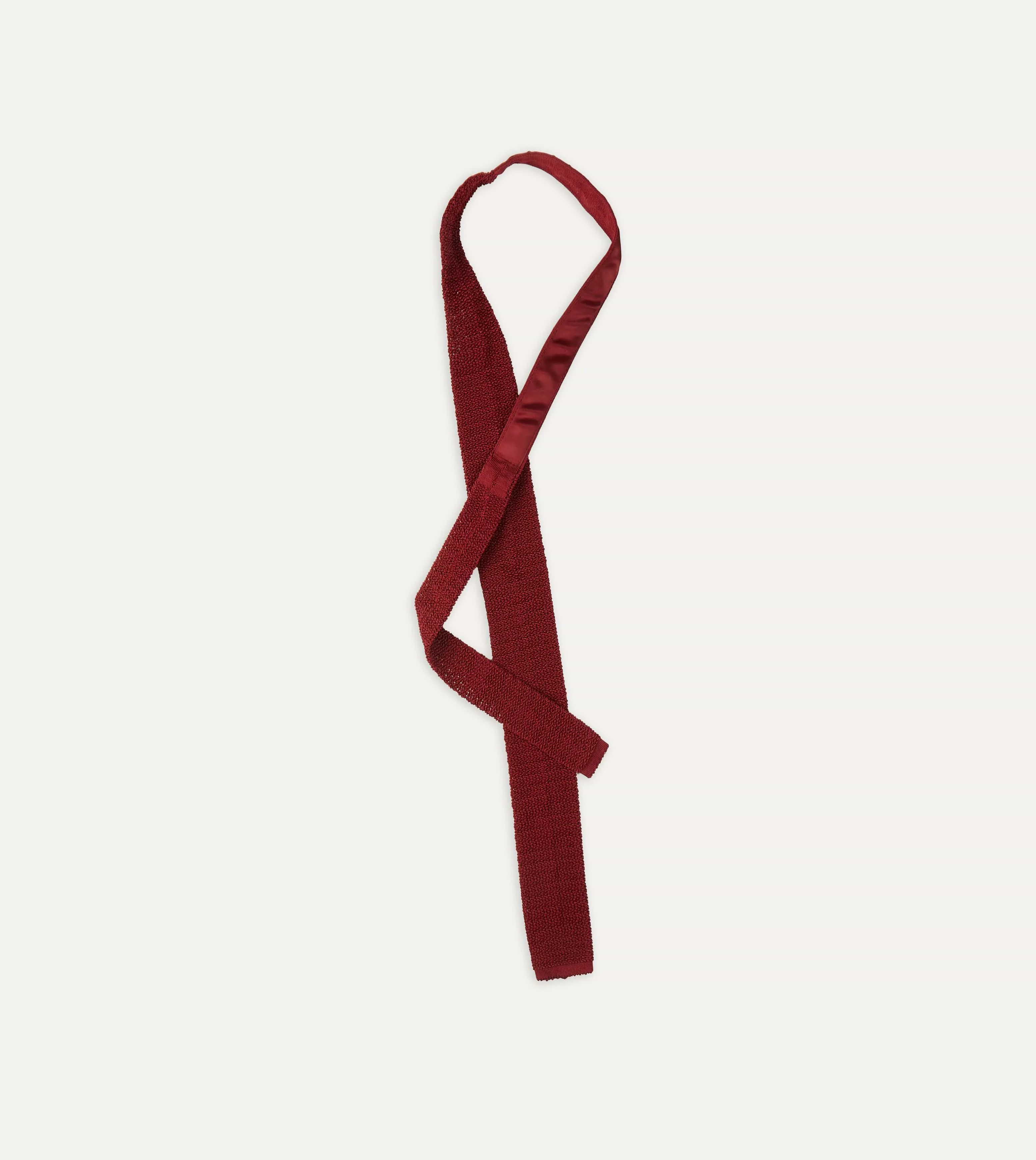 Light Wine Knitted Silk Solid Colour Tie sold by Drake's London product image thumbnail 4