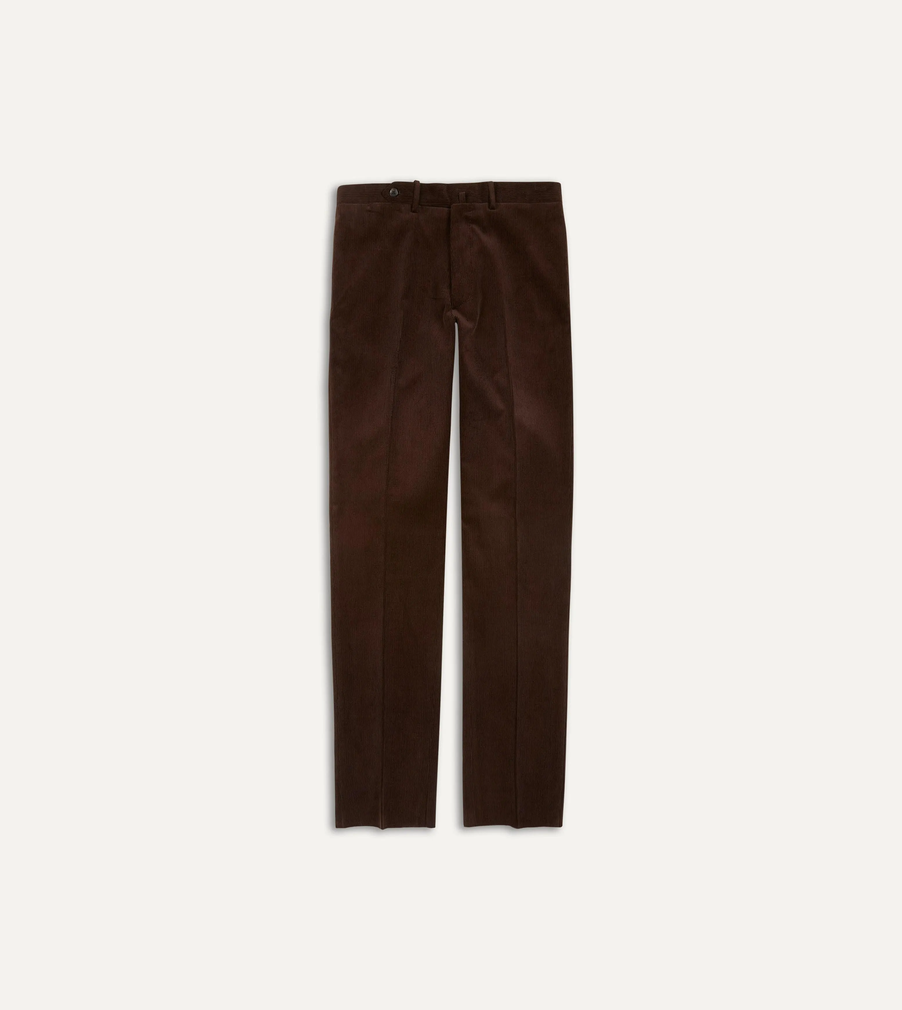 Brown Mid-Wale Corduroy Flat Front Trouser sold by Drake's London