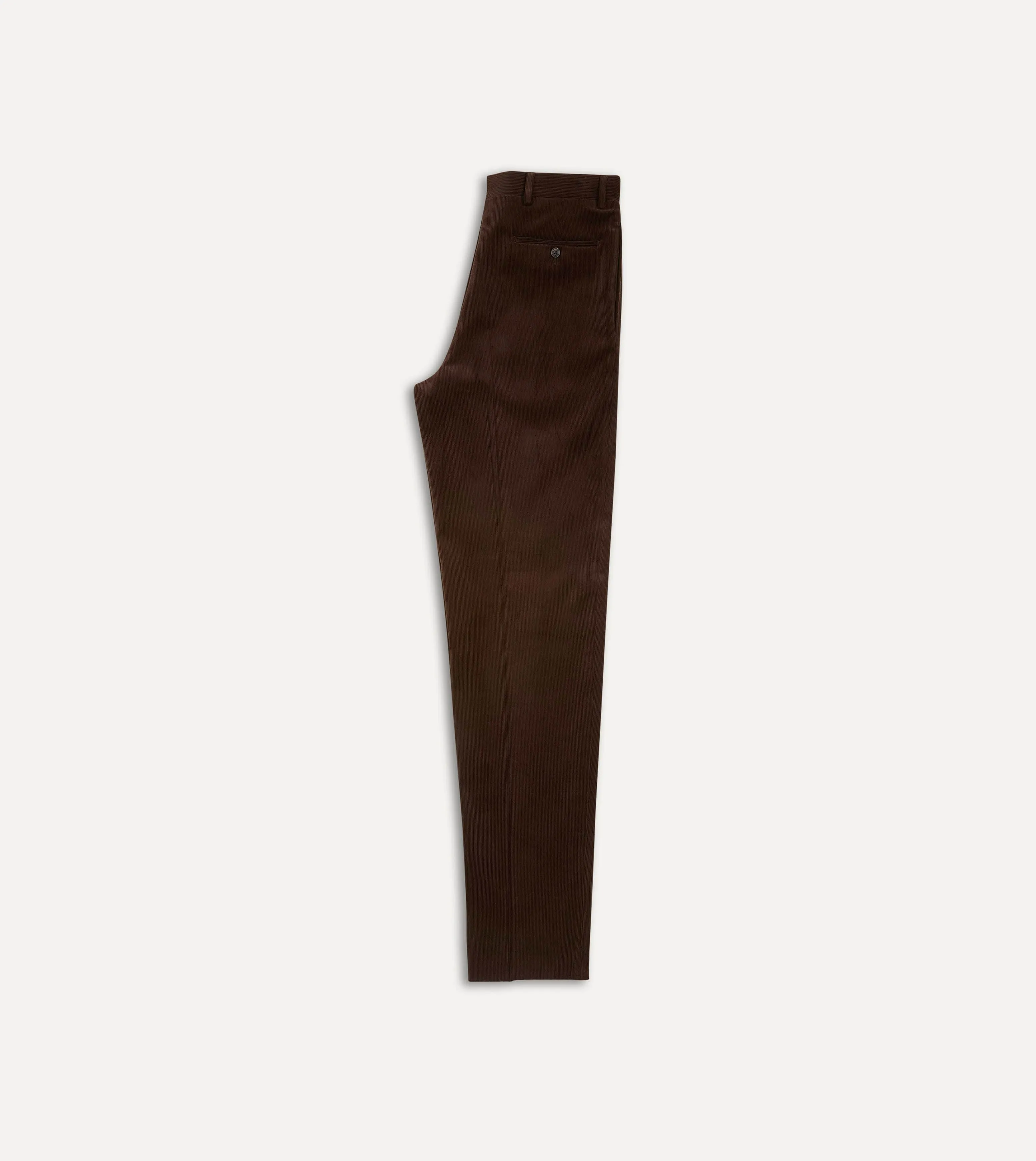Brown Mid-Wale Corduroy Flat Front Trouser sold by Drake's London product image thumbnail 5