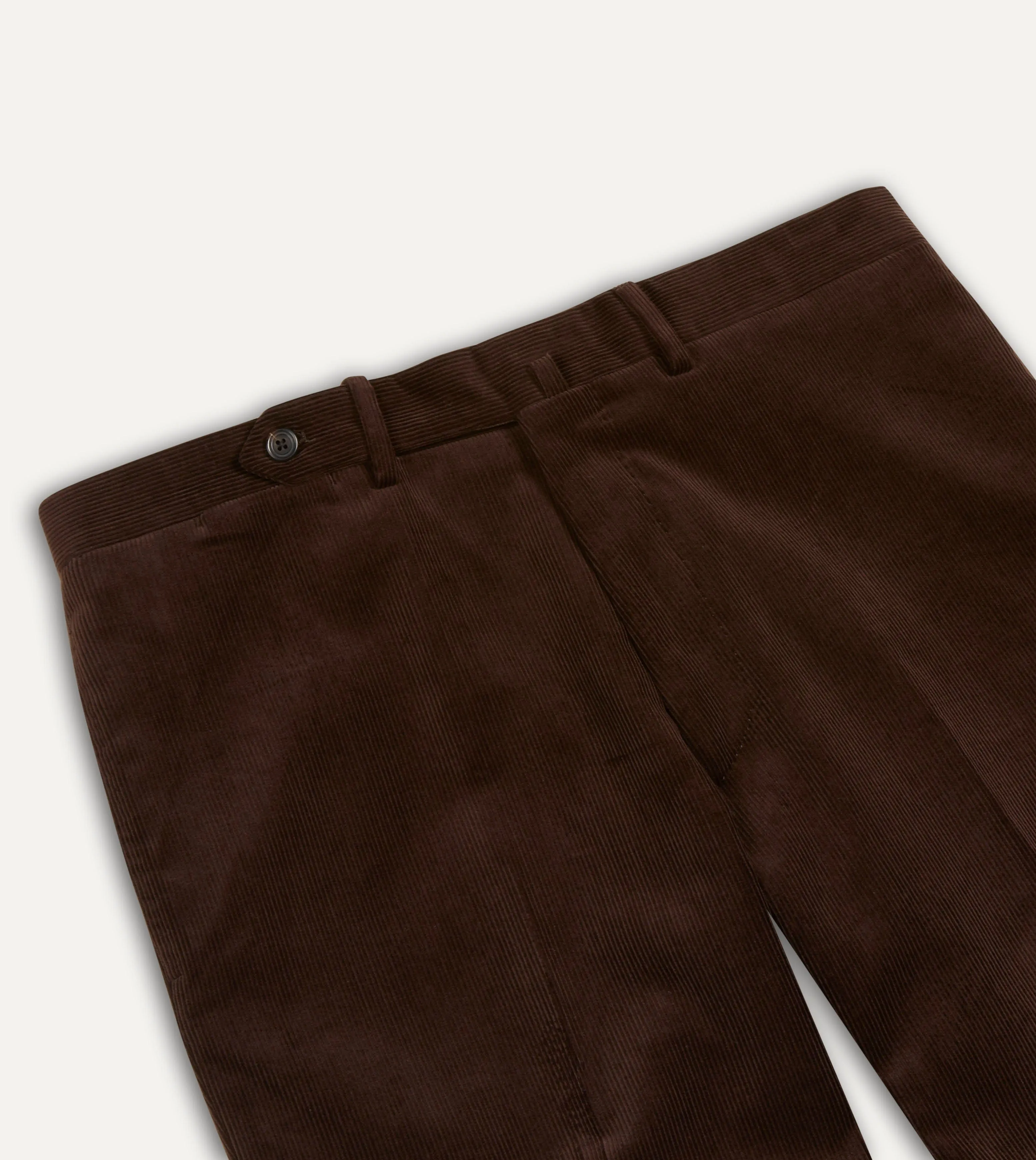 Brown Mid-Wale Corduroy Flat Front Trouser sold by Drake's London product image thumbnail 3