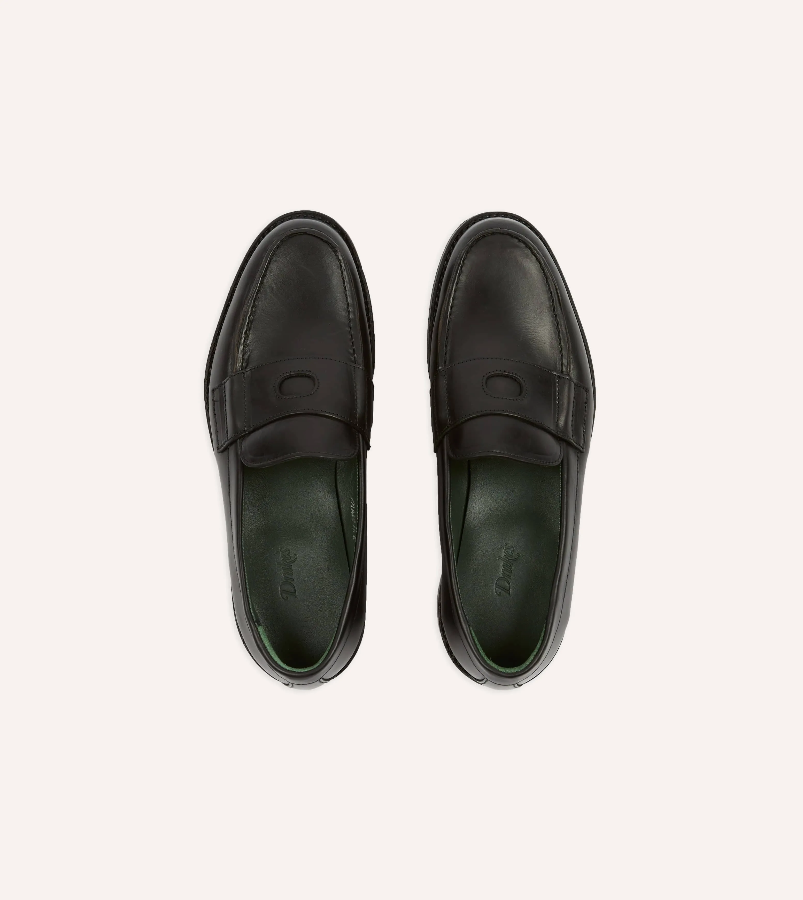 Black Leather Charles Goodyear Welted Penny Loafer sold by Drake's London product image thumbnail 4