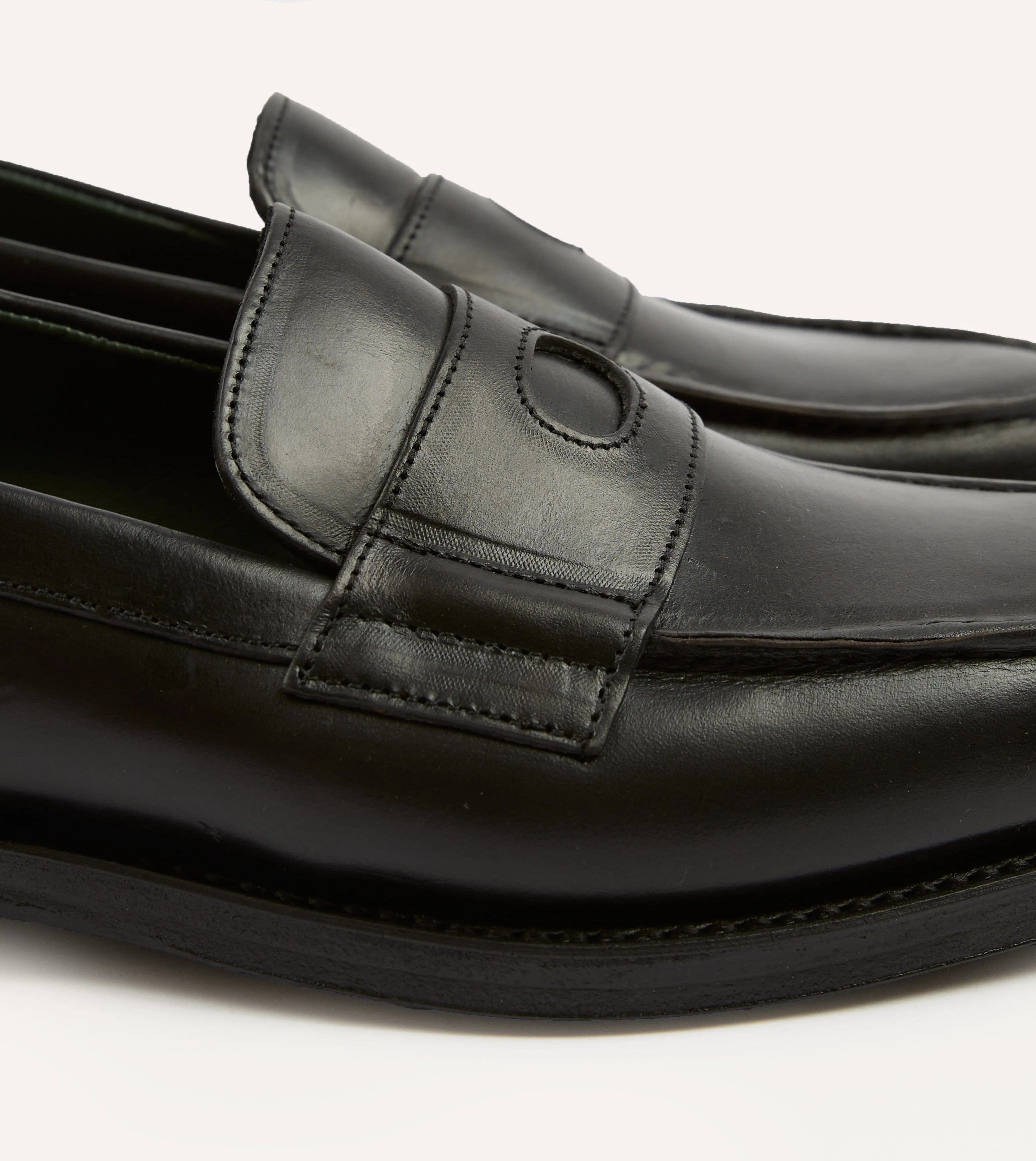 Black Leather Charles Goodyear Welted Penny Loafer sold by Drake's London product image thumbnail 3
