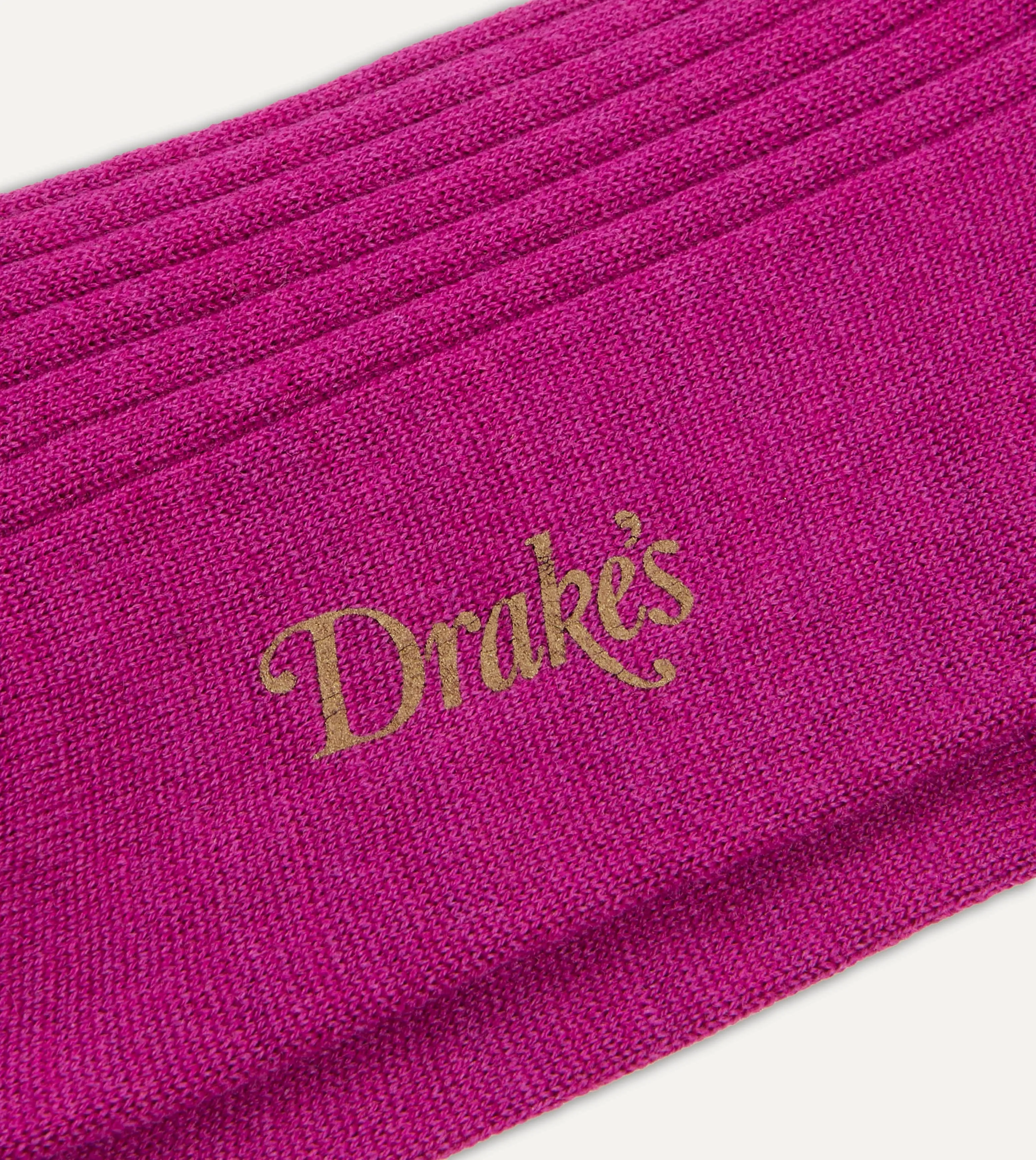 Magenta Wool Mid-Calf Socks sold by Drake's London product image thumbnail 2