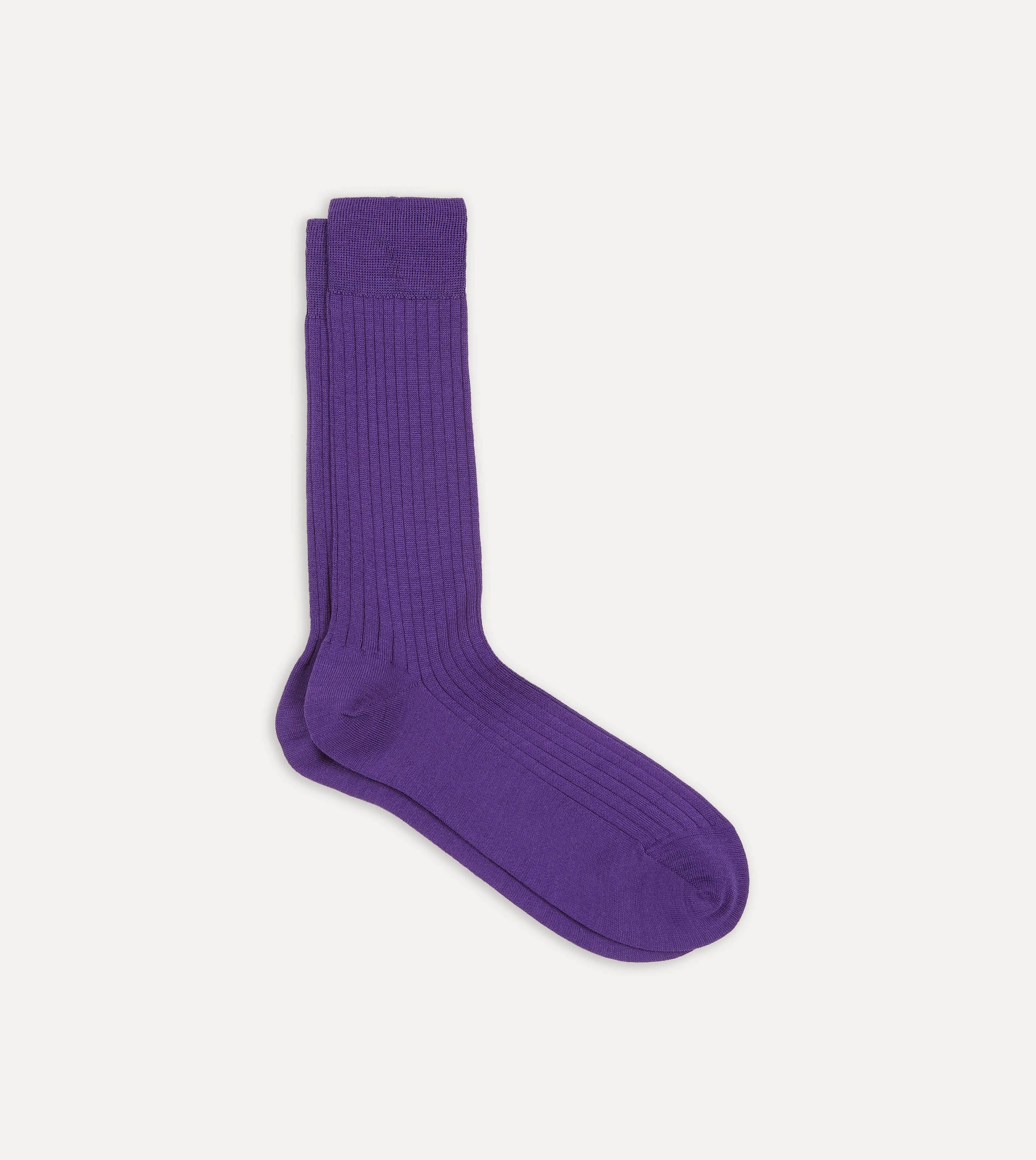 Purple Wool Mid-Calf Socks sold by Drake's London