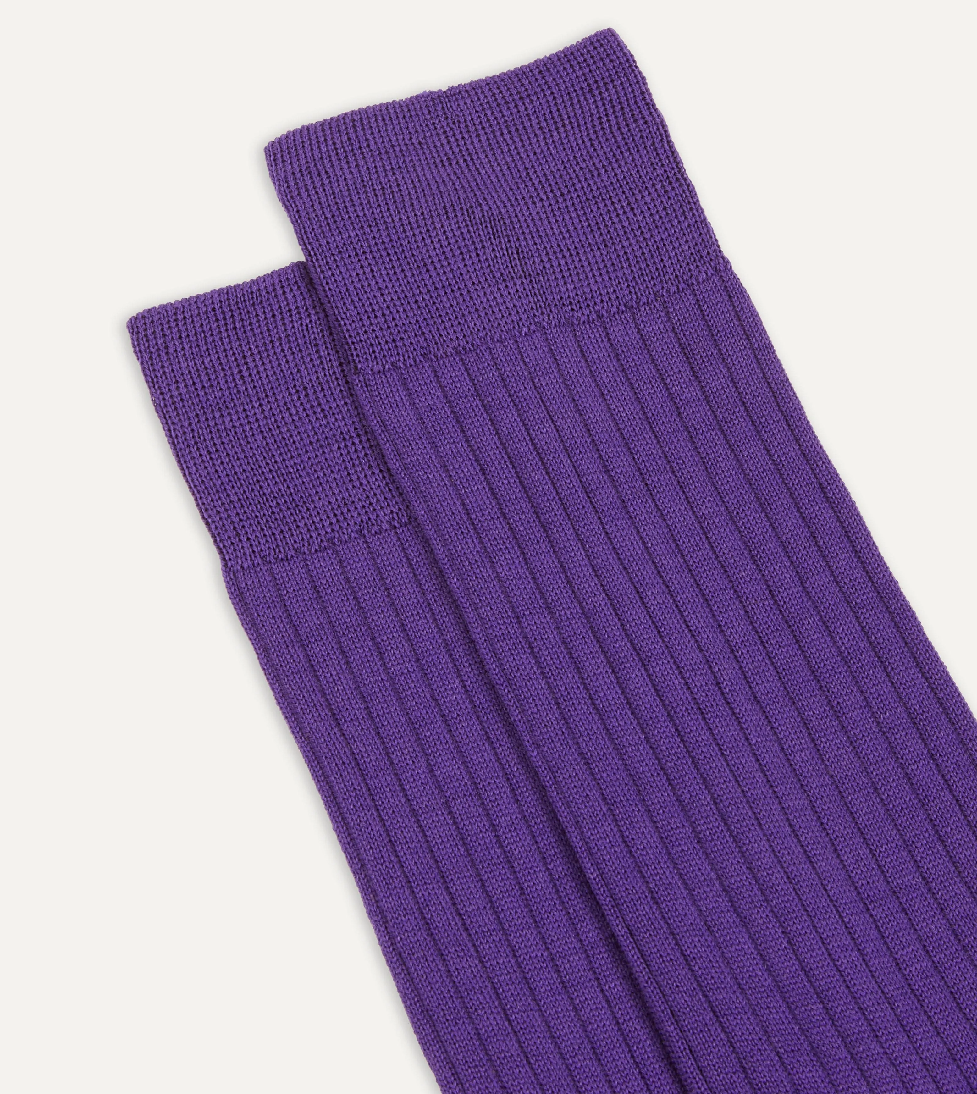 Purple Wool Mid-Calf Socks sold by Drake's London product image thumbnail 3