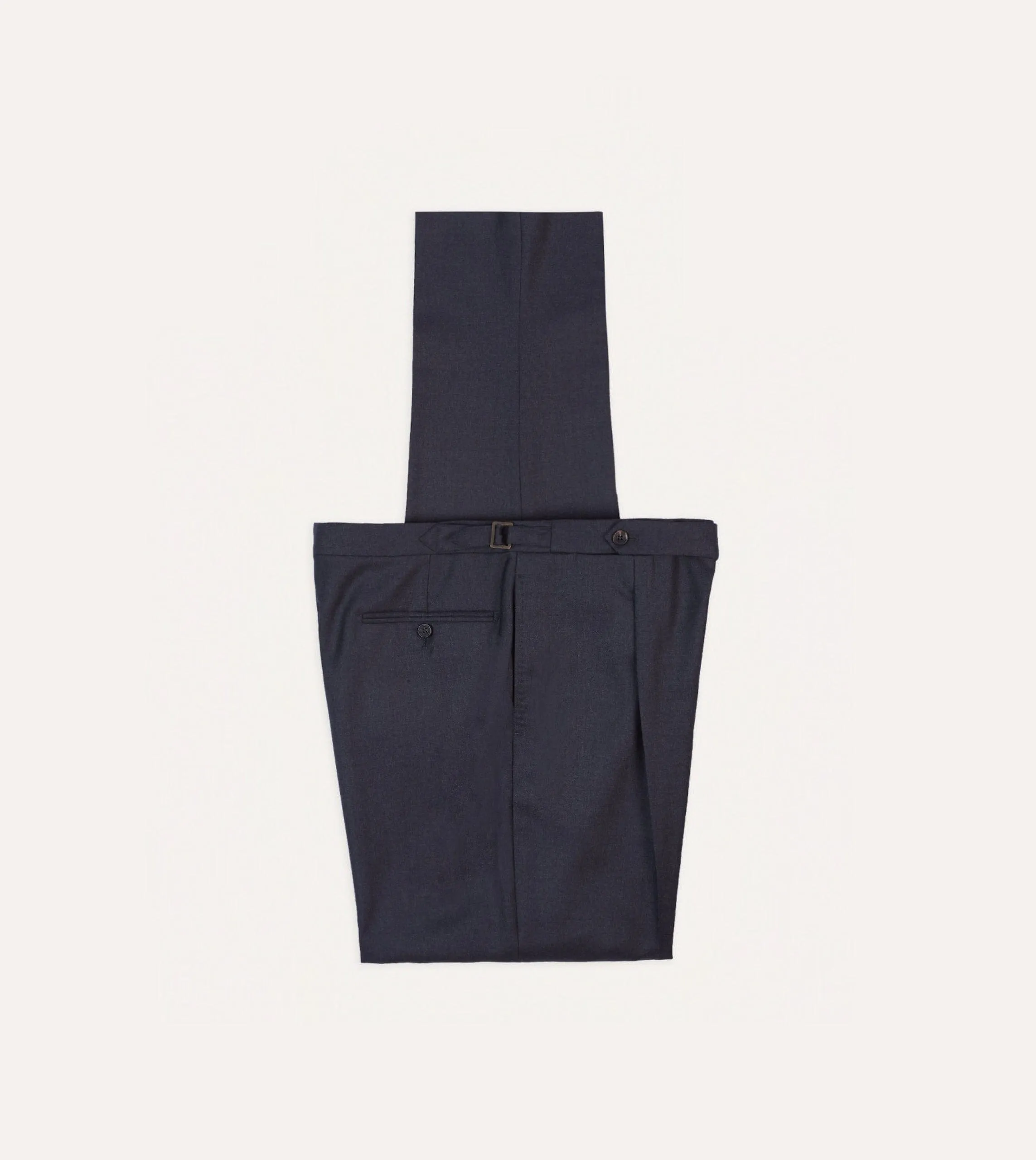 Grey Worsted Wool Single Pleat Trouser sold by Drake's London