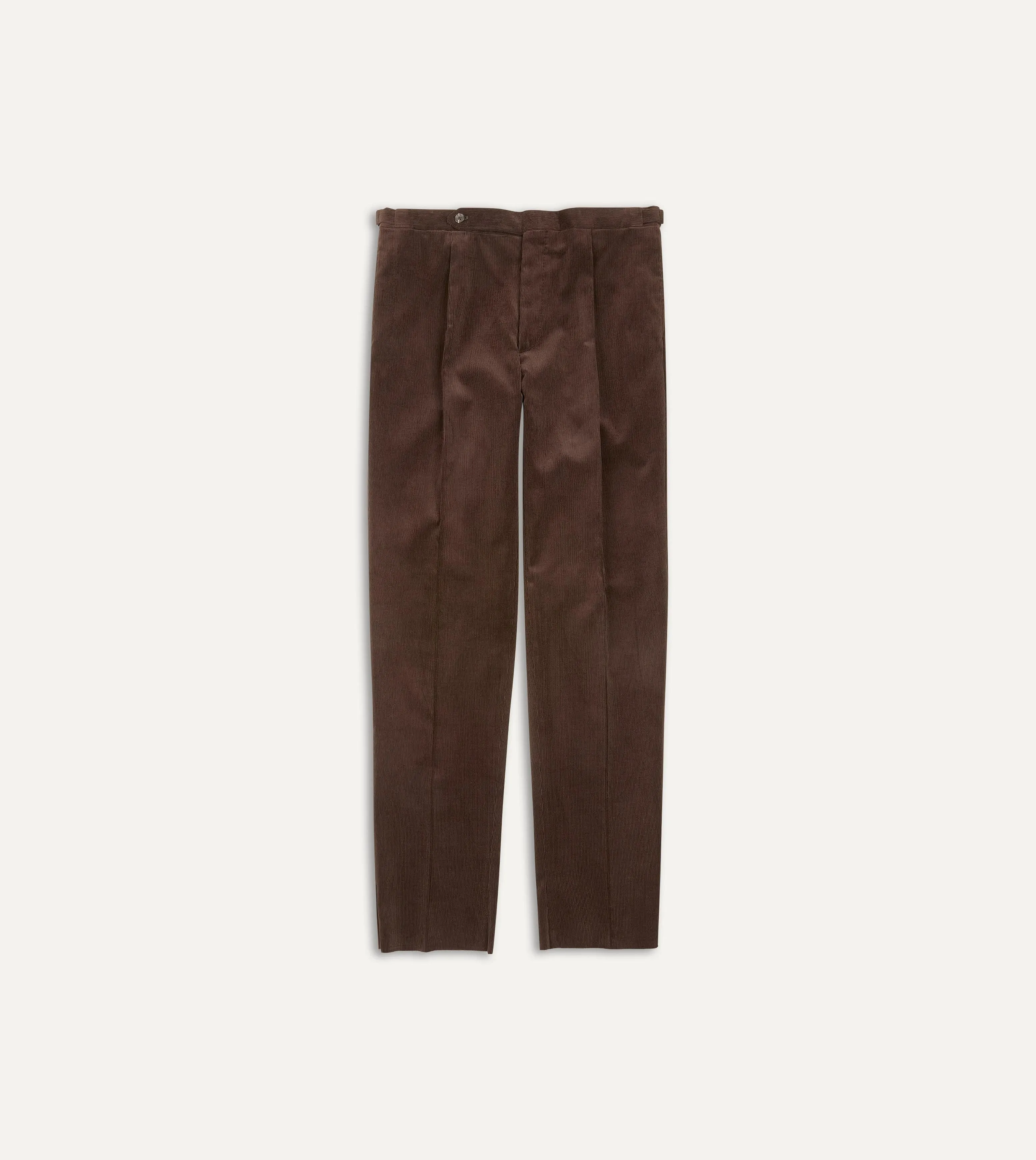 Brown Mid-Wale Corduroy Single Pleat Trouser sold by Drake's London