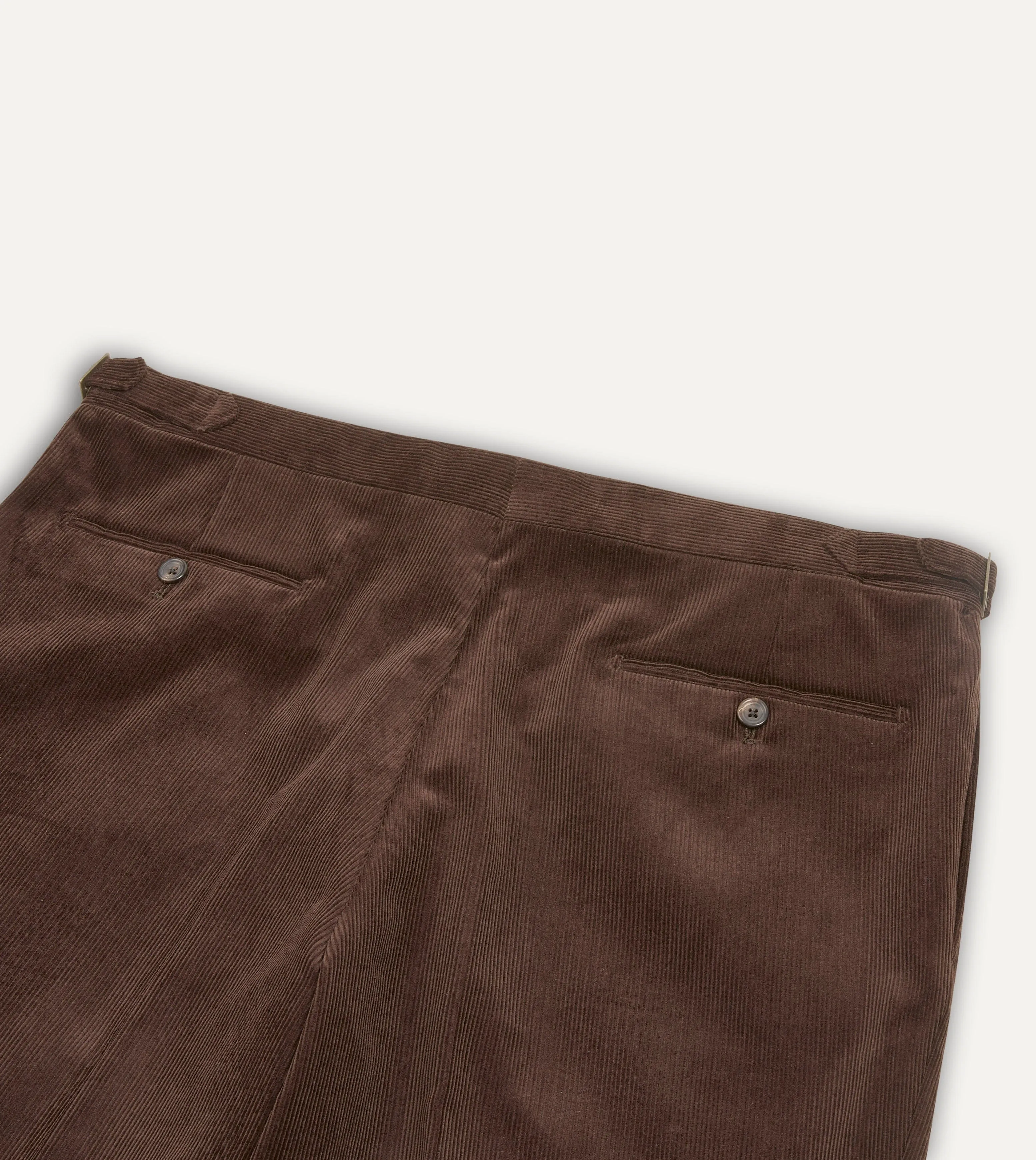 Brown Mid-Wale Corduroy Single Pleat Trouser sold by Drake's London product image thumbnail 5