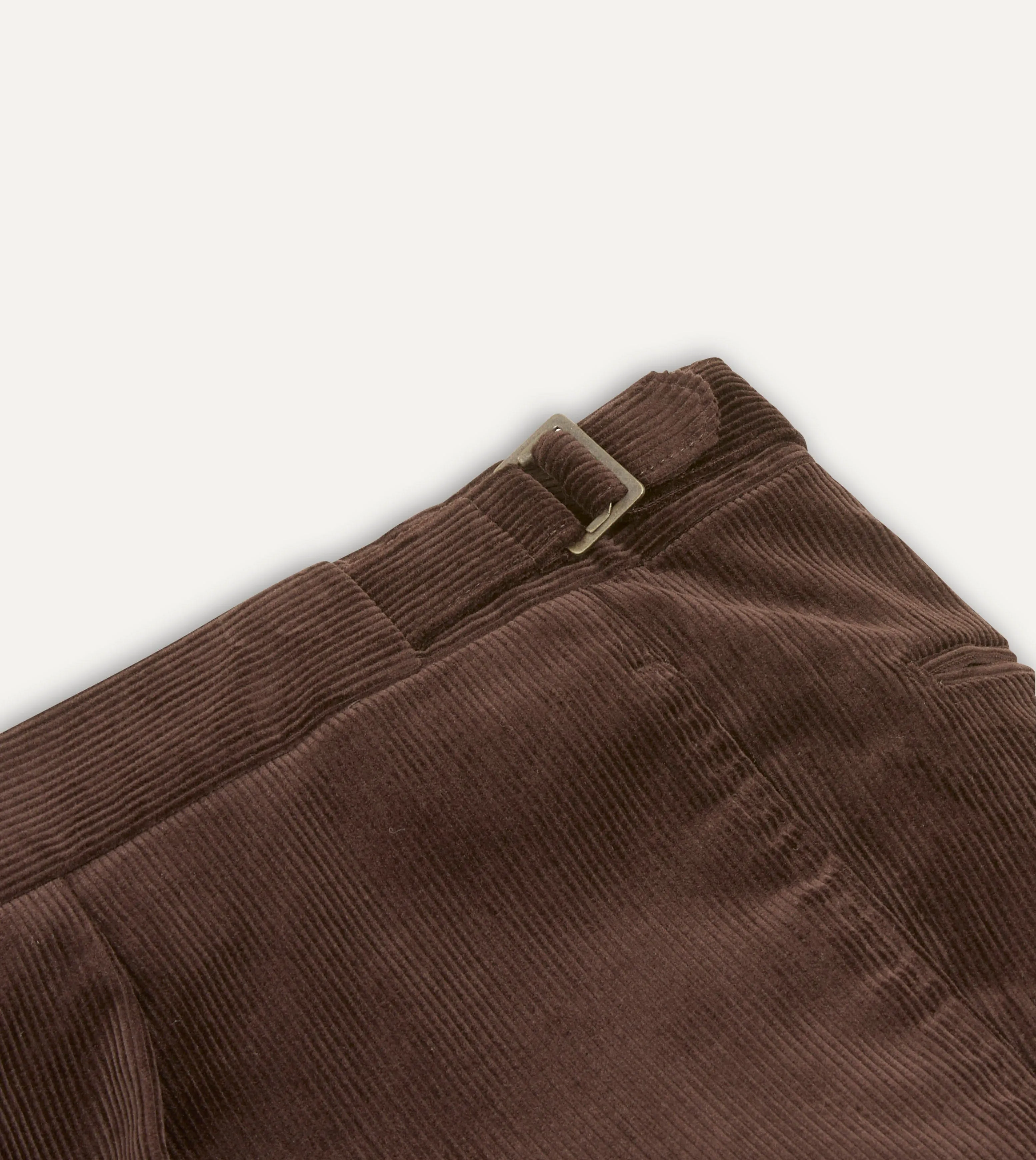 Brown Mid-Wale Corduroy Single Pleat Trouser sold by Drake's London product image thumbnail 4
