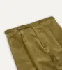 Olive Mid-Wale Corduroy Single Pleat Trouser sold by Drake's London