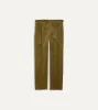 Olive Mid-Wale Corduroy Single Pleat Trouser sold by Drake's London
