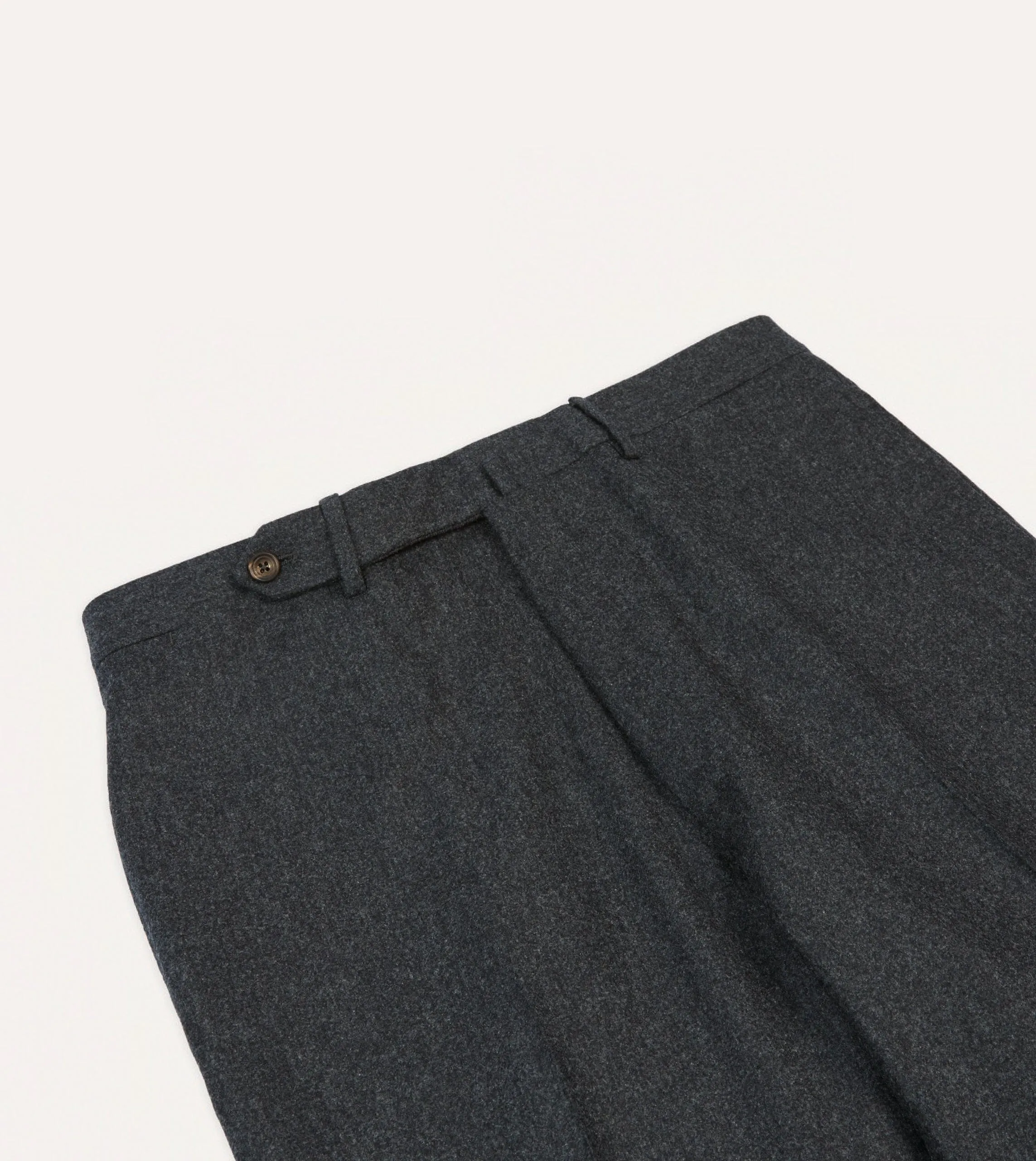 Grey Wool Flannel Flat Front Trouser sold by Drake's London product image thumbnail 4