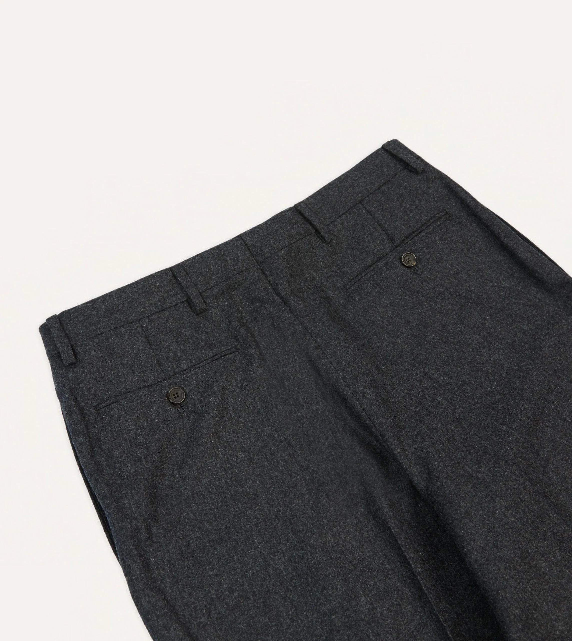 Grey Wool Flannel Flat Front Trouser sold by Drake's London product image thumbnail 5