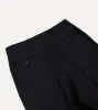 Navy Wool Flannel Flat Front Trousers sold by Drake's London