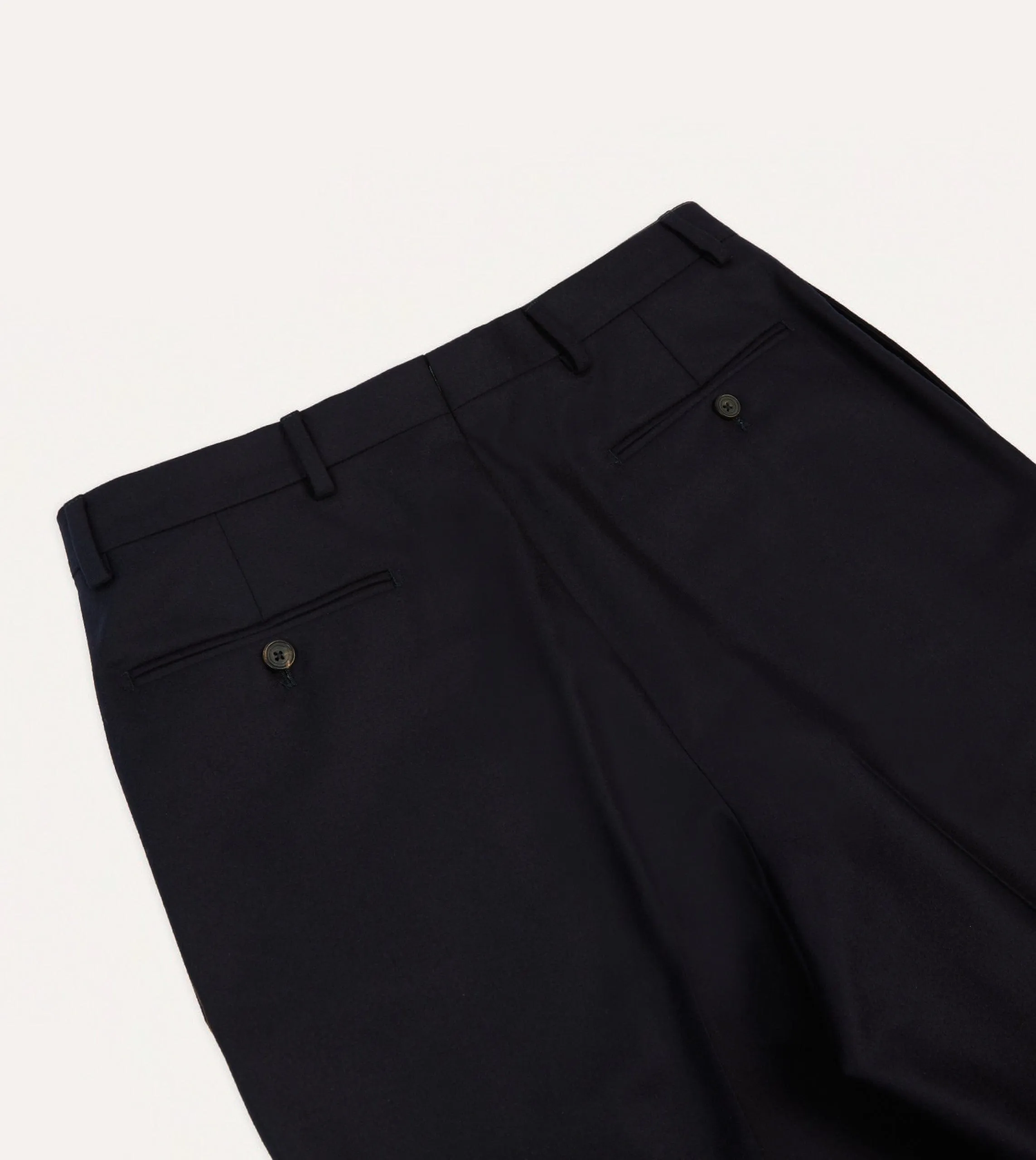 Navy Wool Flannel Flat Front Trousers sold by Drake's London product image thumbnail 5