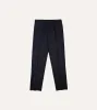 Navy Wool Flannel Flat Front Trousers sold by Drake's London