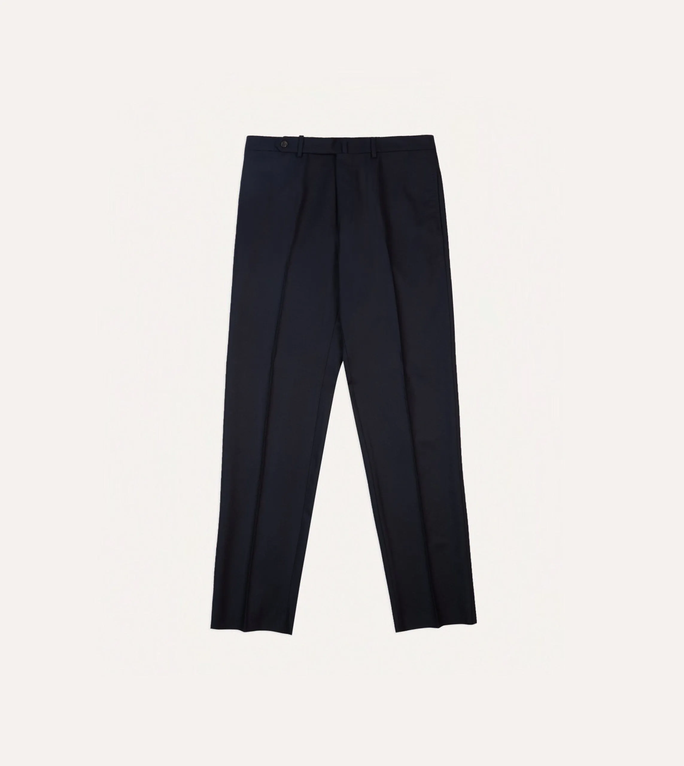 Navy Wool Flannel Flat Front Trousers sold by Drake's London product image thumbnail 3