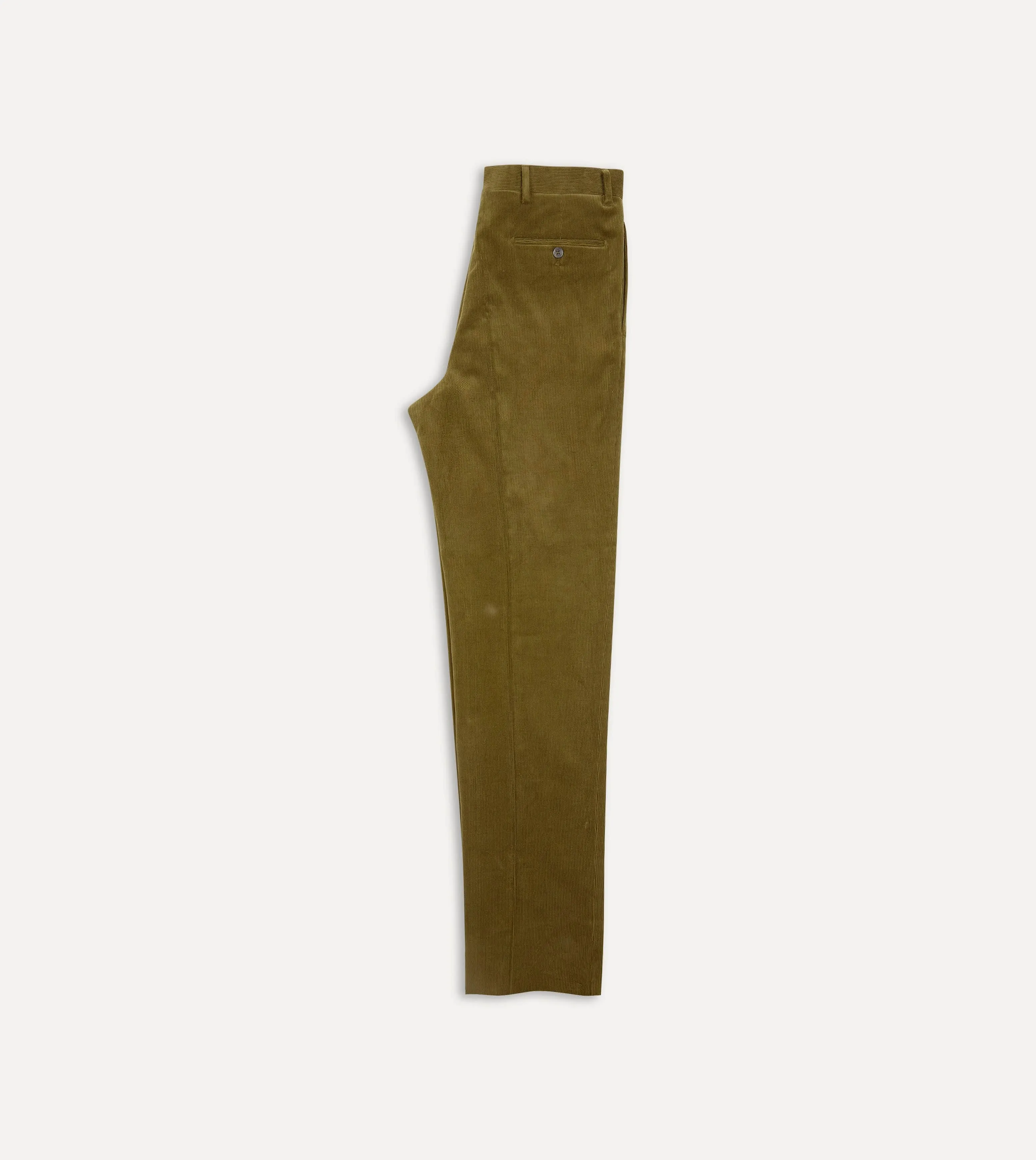 Olive Mid-Wale Corduroy Flat Front Trouser sold by Drake's London product image thumbnail 5
