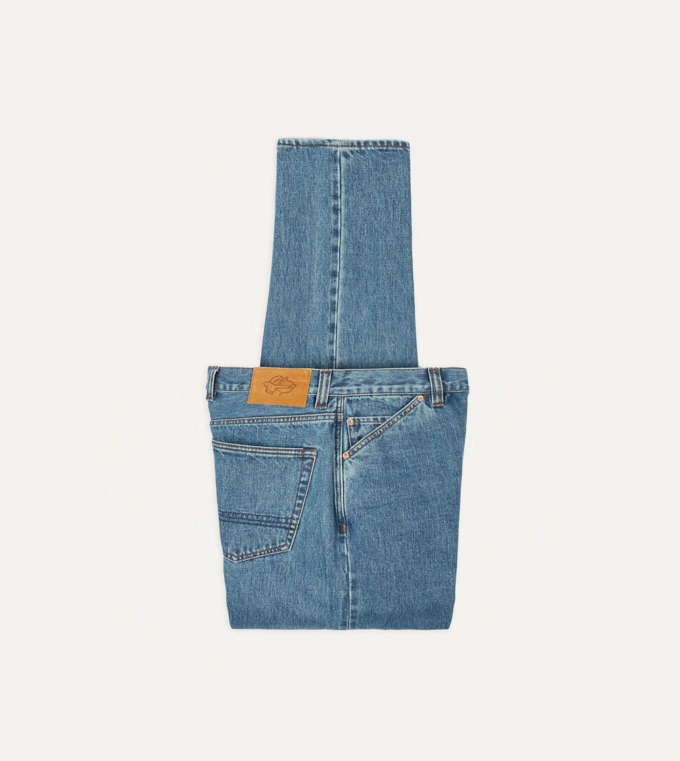 Bleach Wash 14.2oz Japanese Selvedge Denim Five-Pocket Jeans sold by Drake's London