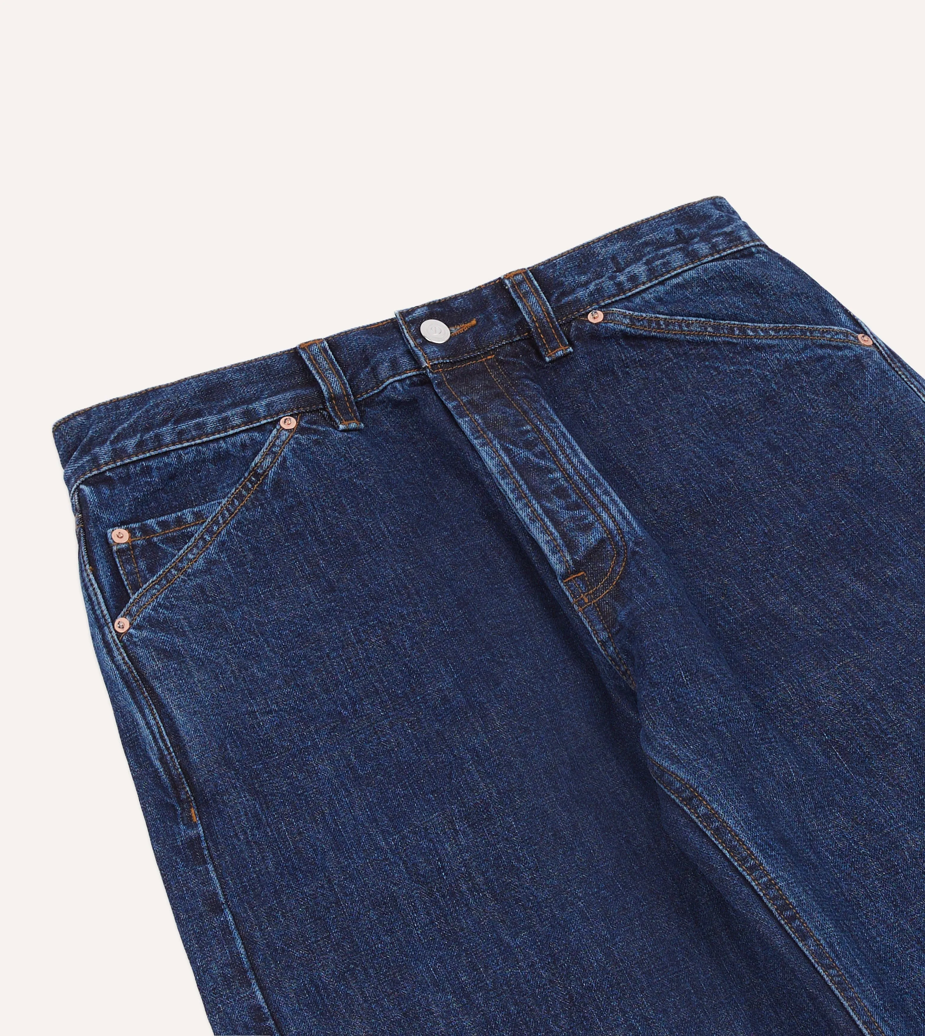 Stone Wash 14.2oz Japanese Selvedge Denim Five-Pocket Jeans sold by Drake's London product image thumbnail 4