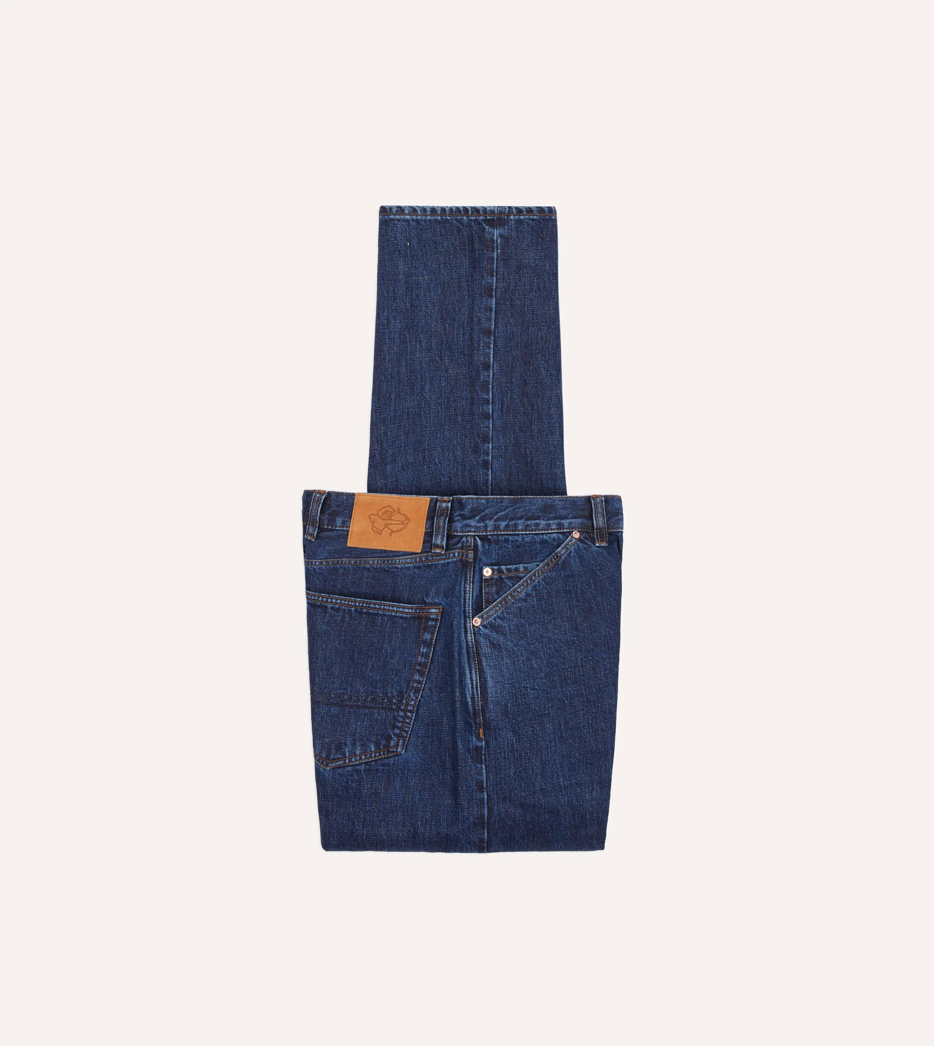 Stone Wash 14.2oz Japanese Selvedge Denim Five-Pocket Jeans sold by Drake's London