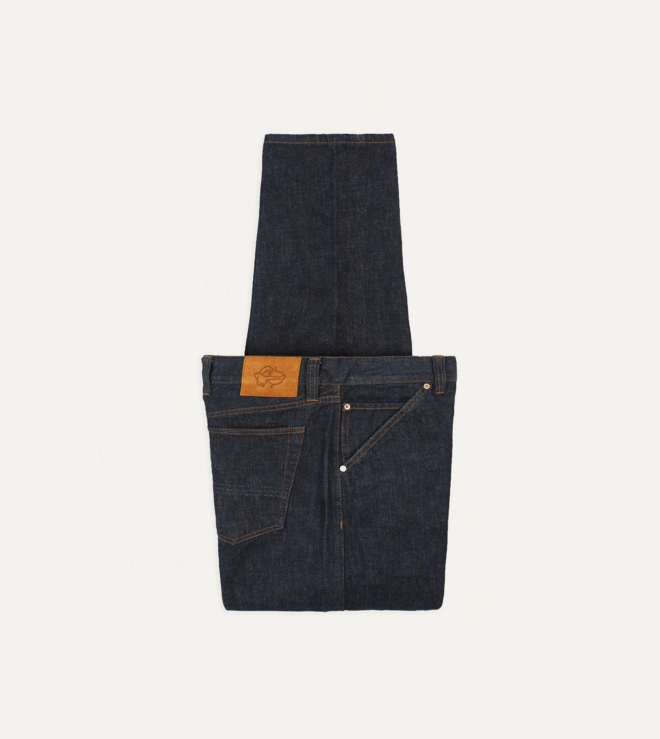 Indigo Rinse 14.2oz Japanese Selvedge Denim Five-Pocket Jeans sold by Drake's London