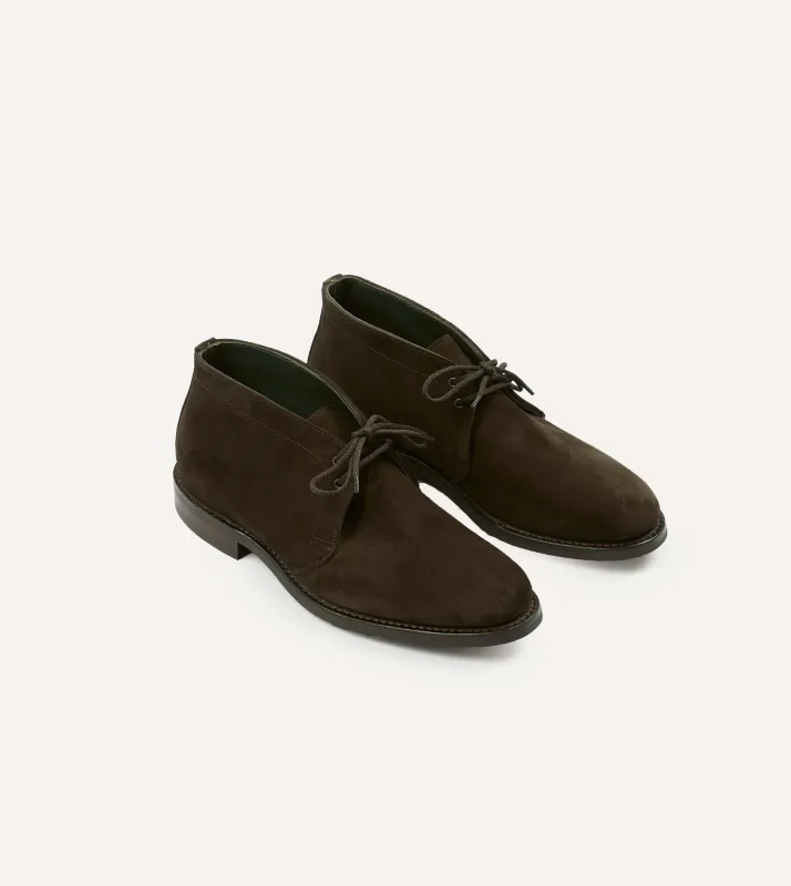 Brown Suede Murphy Goodyear Welted Chukka Boot sold by Drake's London